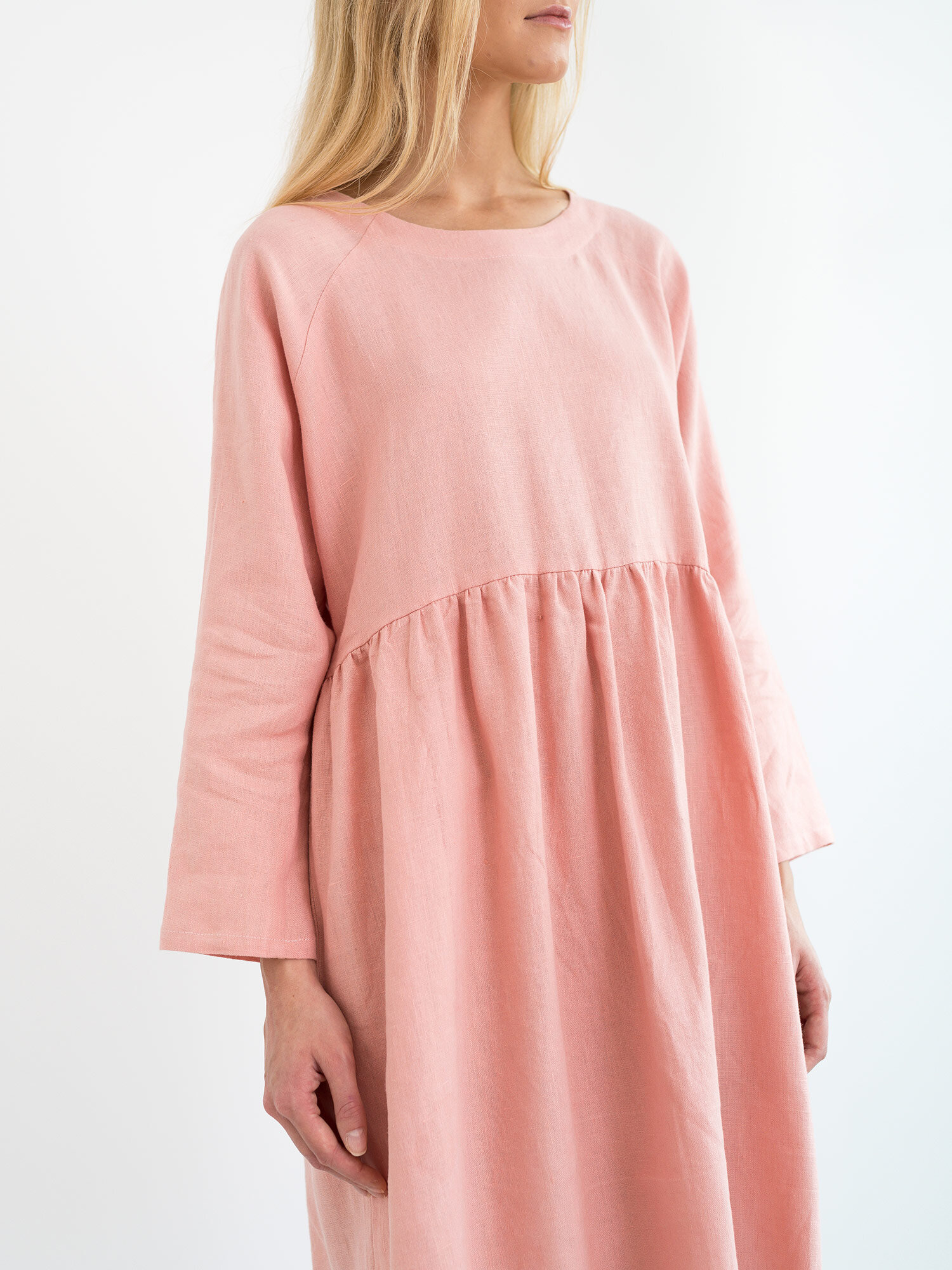 HARLOW Long Sleeve Linen Dress - Image 3