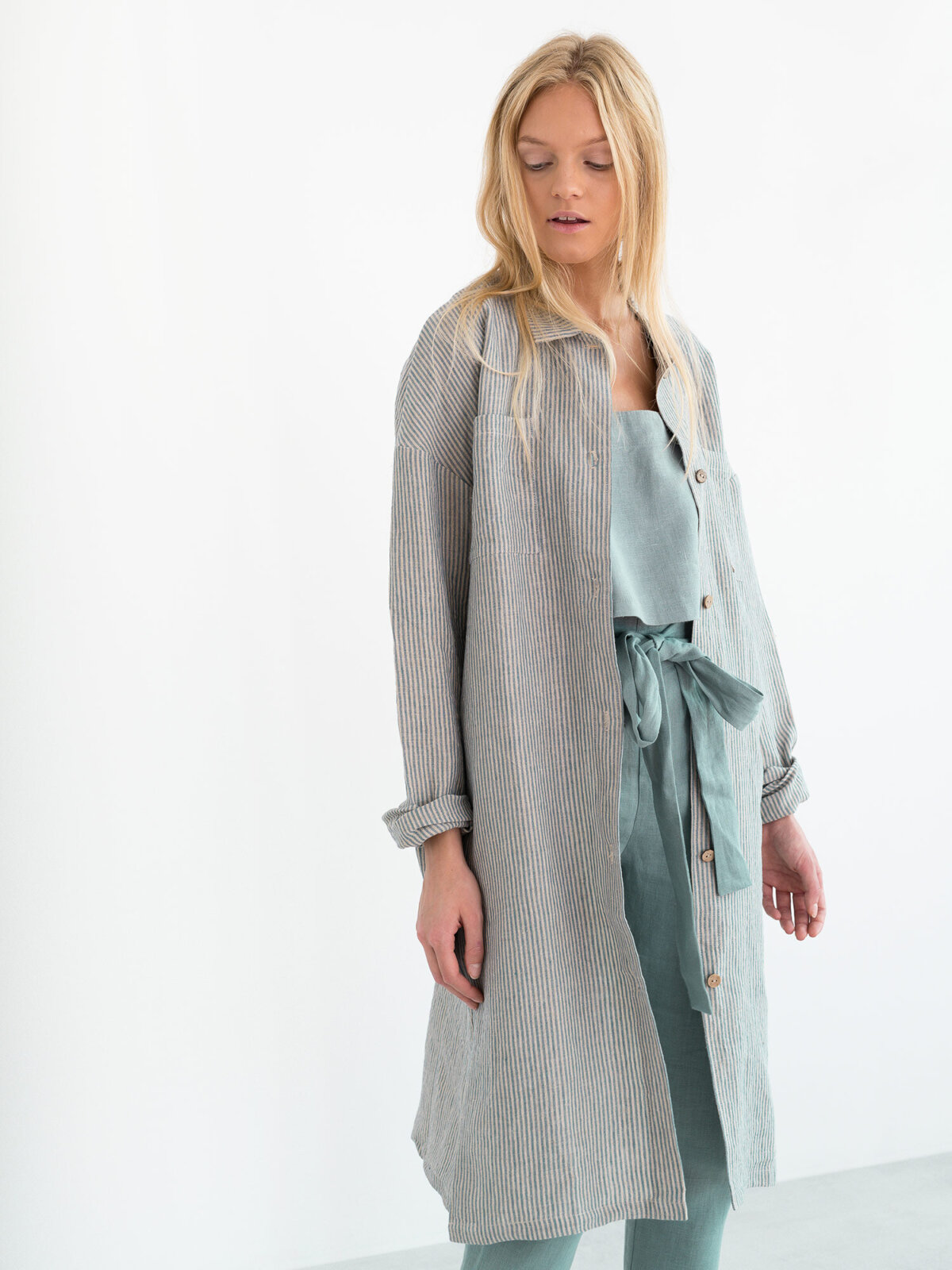 Image 6 of IRIS Linen Shirt Dress in Stripe from Love and Confuse