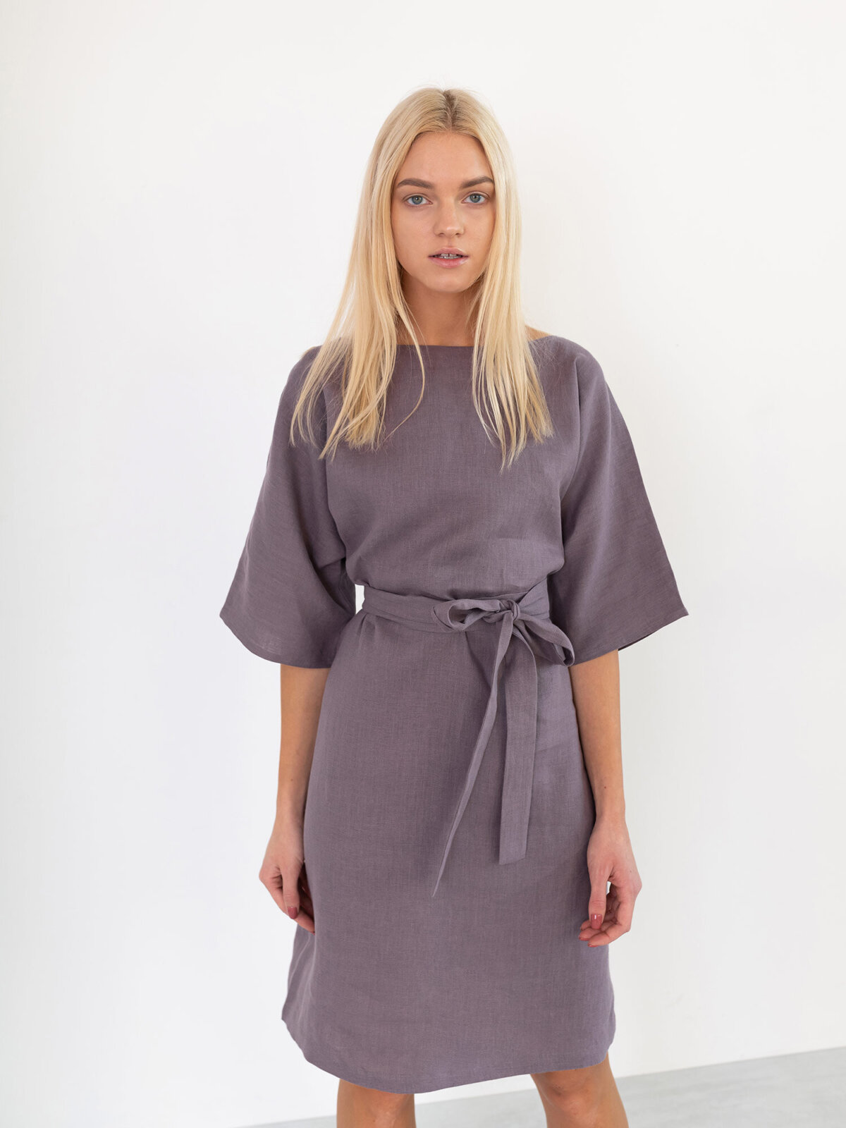 Image 2 of ISABEL Linen Dress in Lavender Violet from Love and Confuse