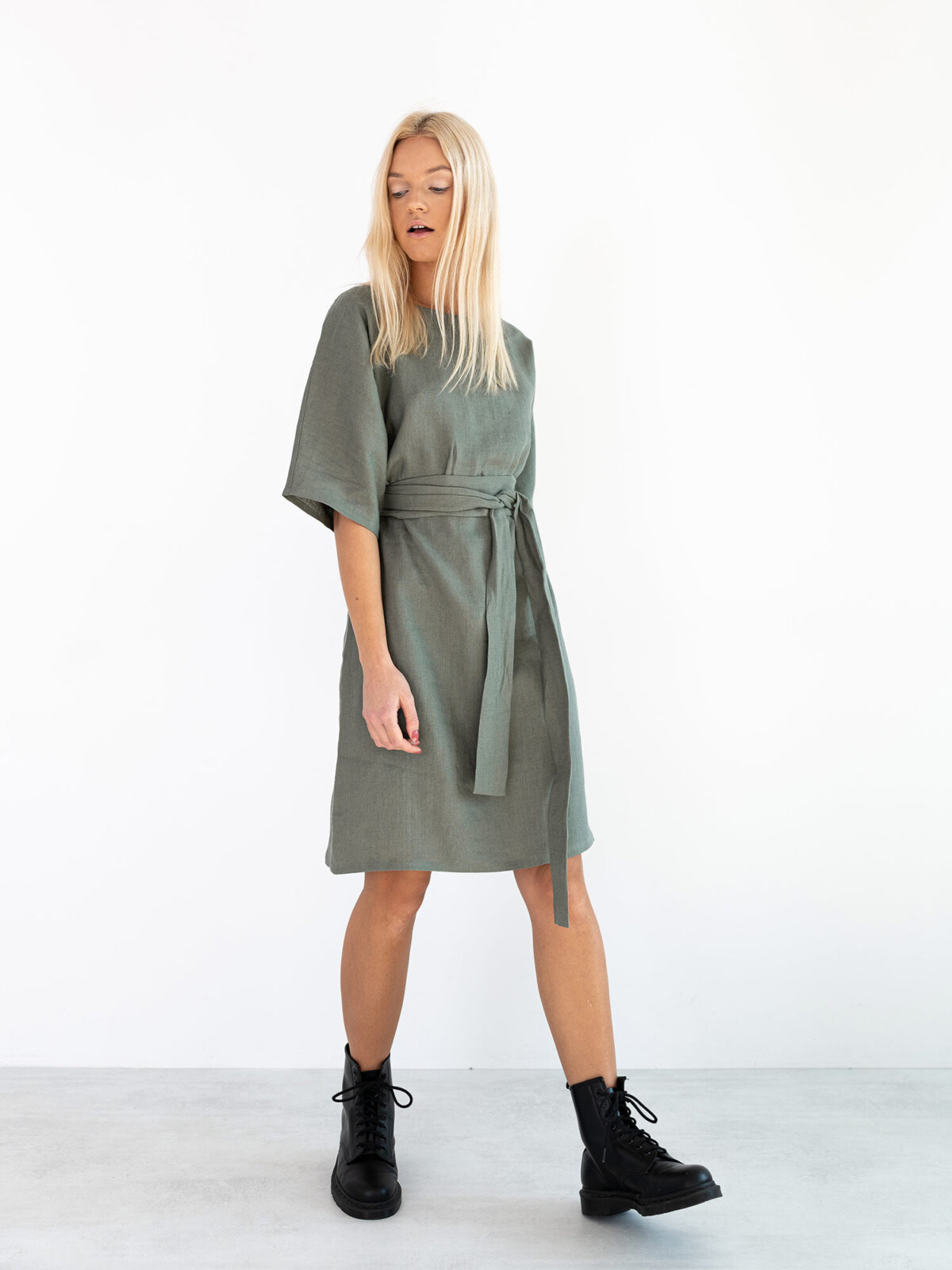Image 5 of ISABEL Linen Dress in Sage Green from Love and Confuse