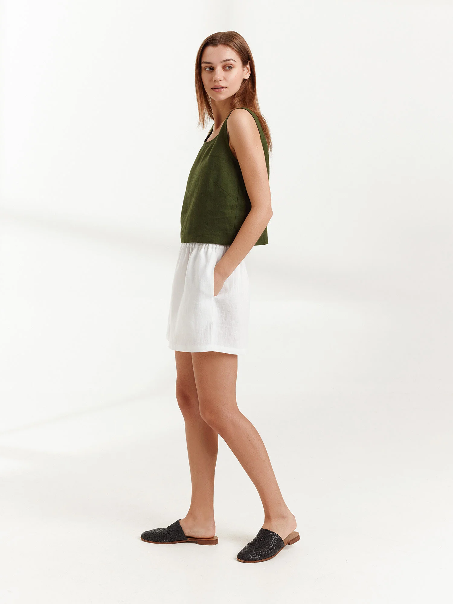 Image 4 of ISLA Linen Shorts in White from Love and Confuse