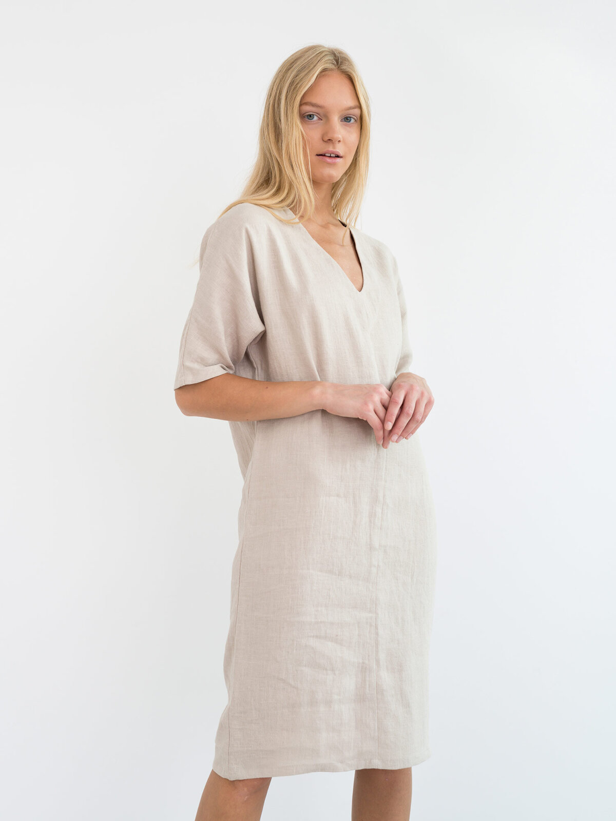 Image 1 of JASMINE Linen Dress in Beige from Love and Confuse