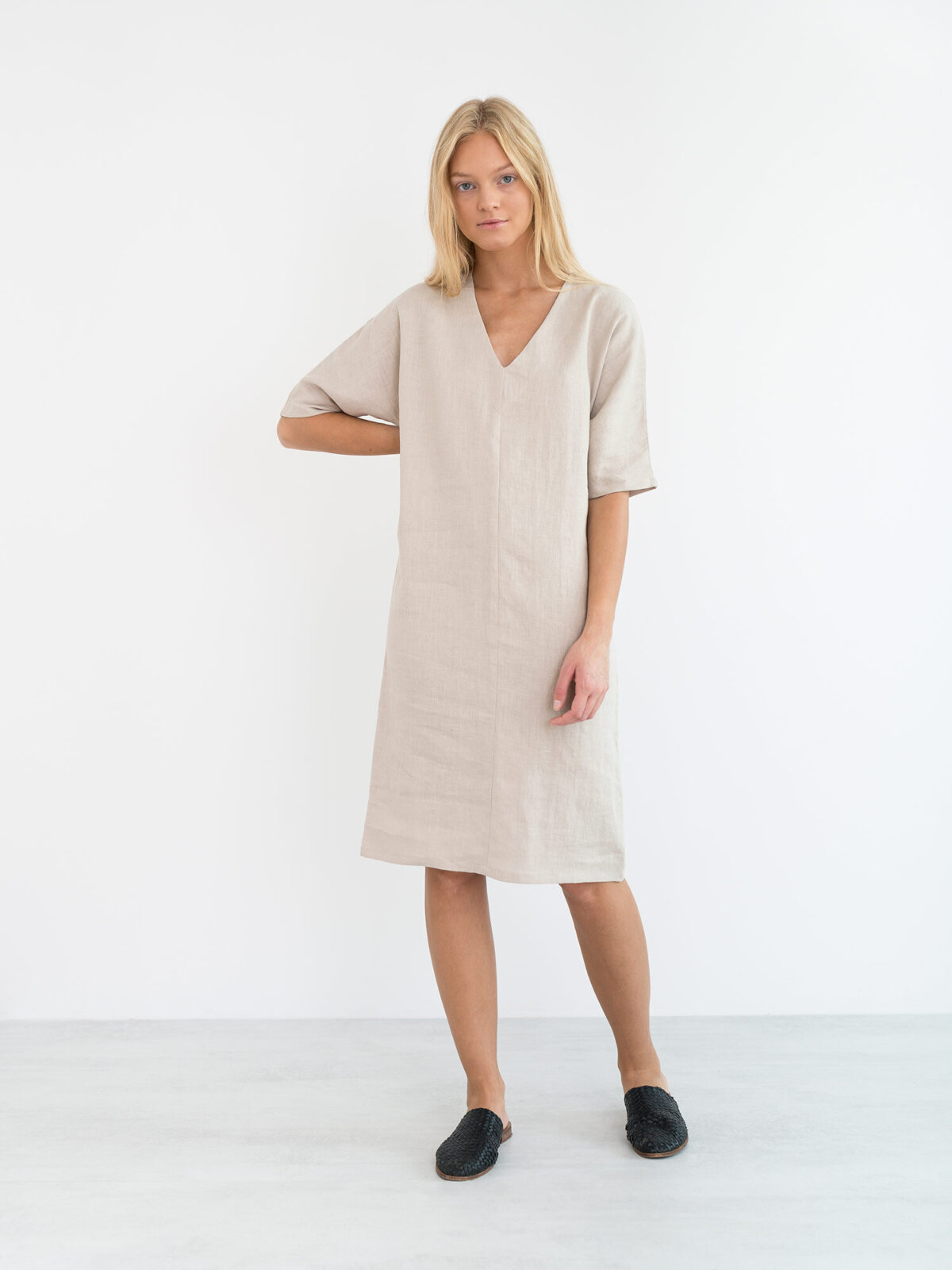 Image 2 of JASMINE Linen Dress in Beige from Love and Confuse