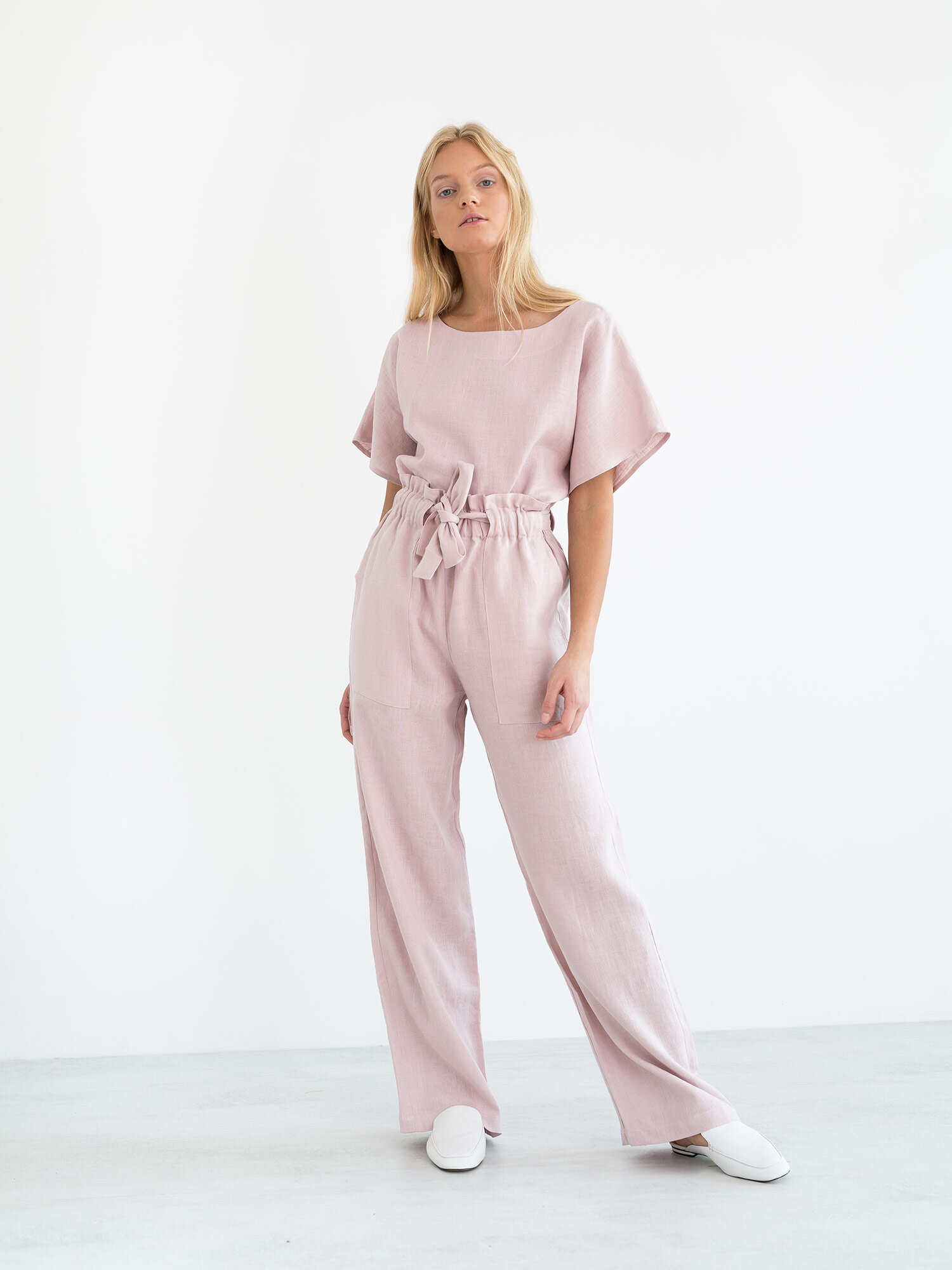 JULIET Wide Leg Linen Pants - Image 1