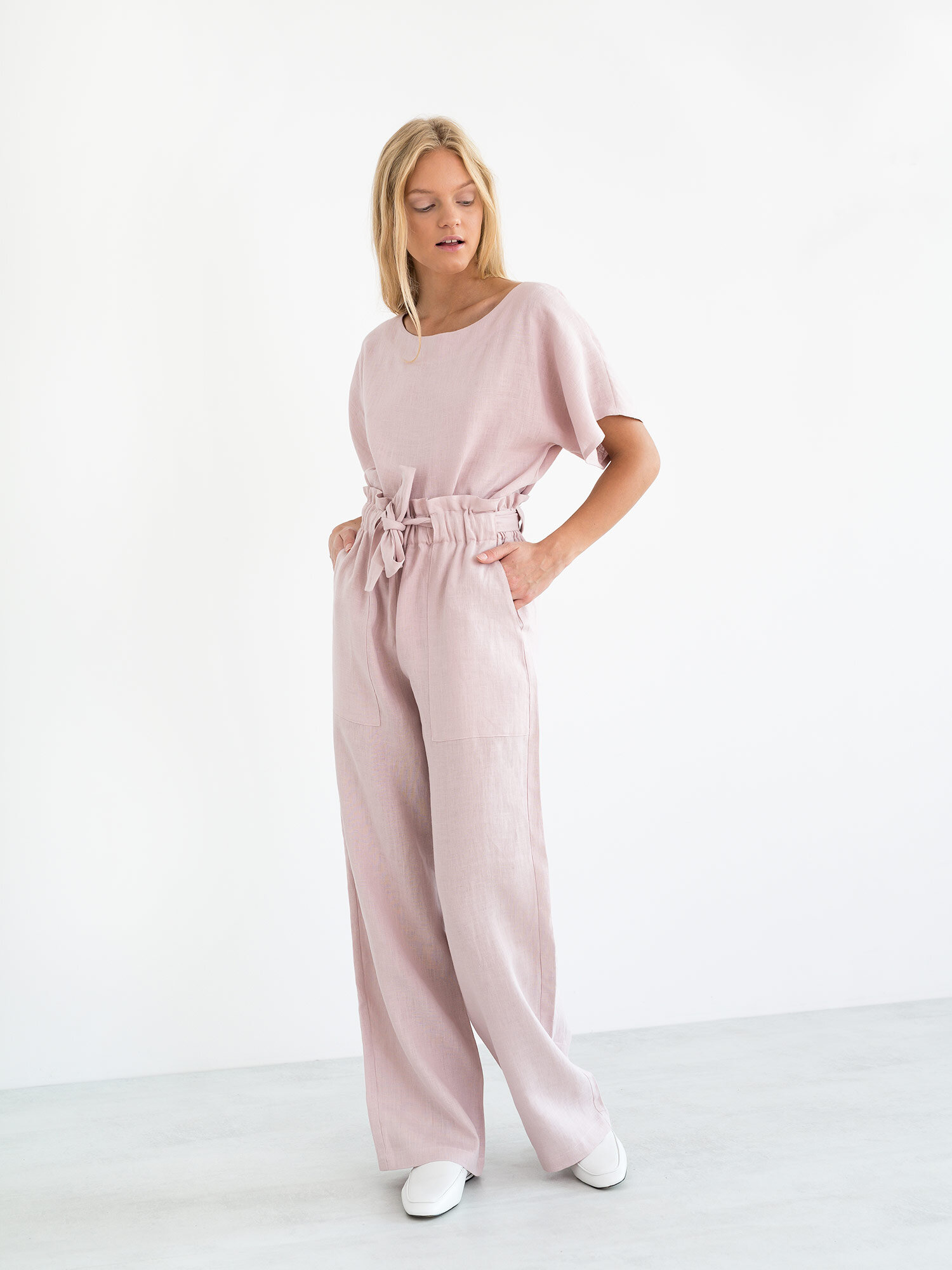 JULIET Wide Leg Linen Pants - Image 3