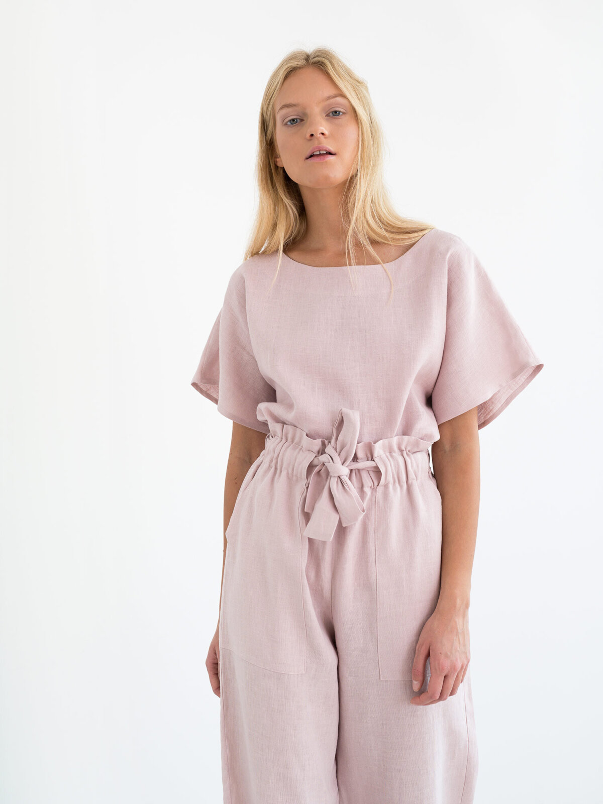 JULIET väljät pellavahousut Vanha Roosa — sivulta