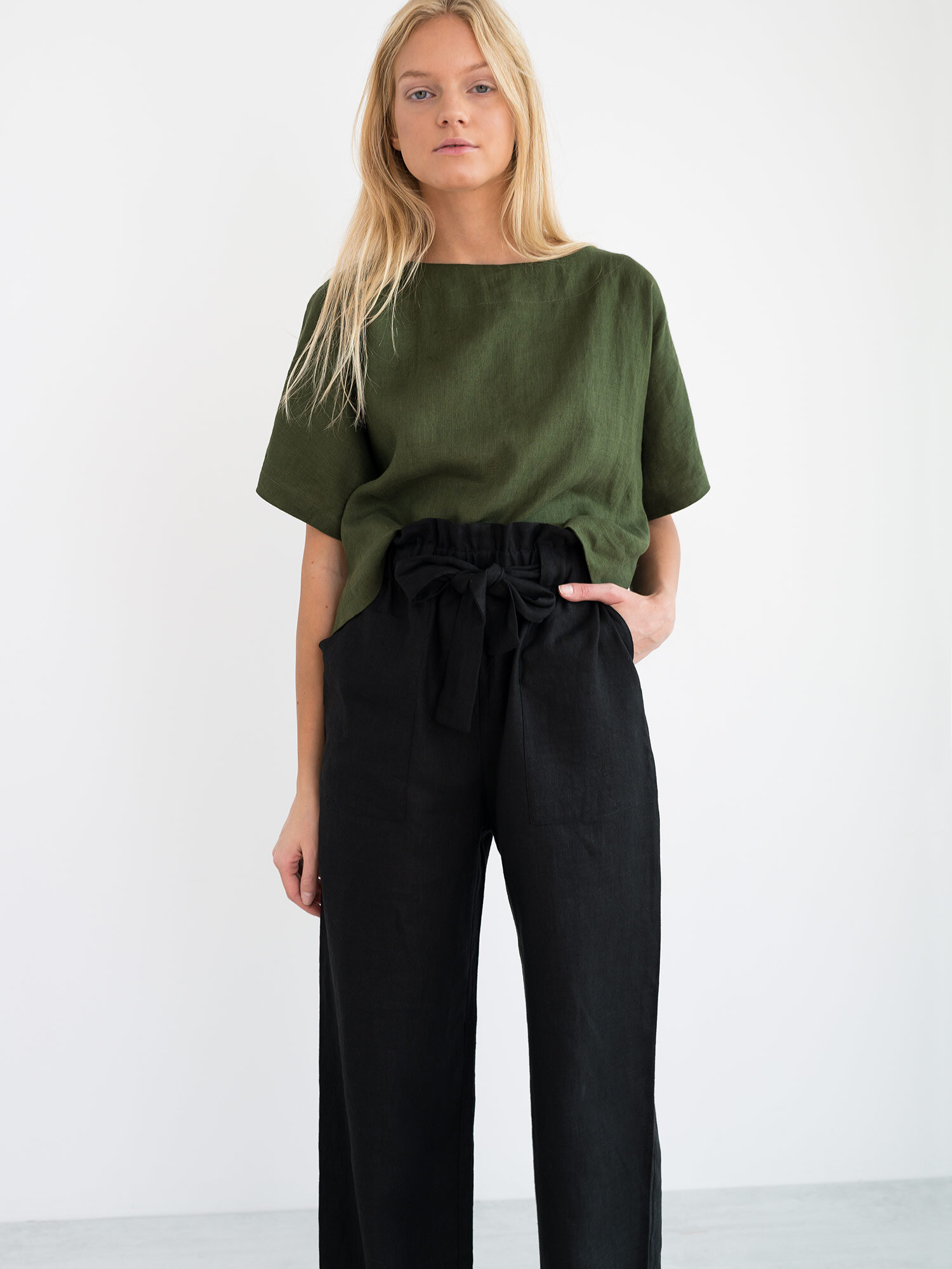 JULIET Wide Leg Linen Pants - Image 3