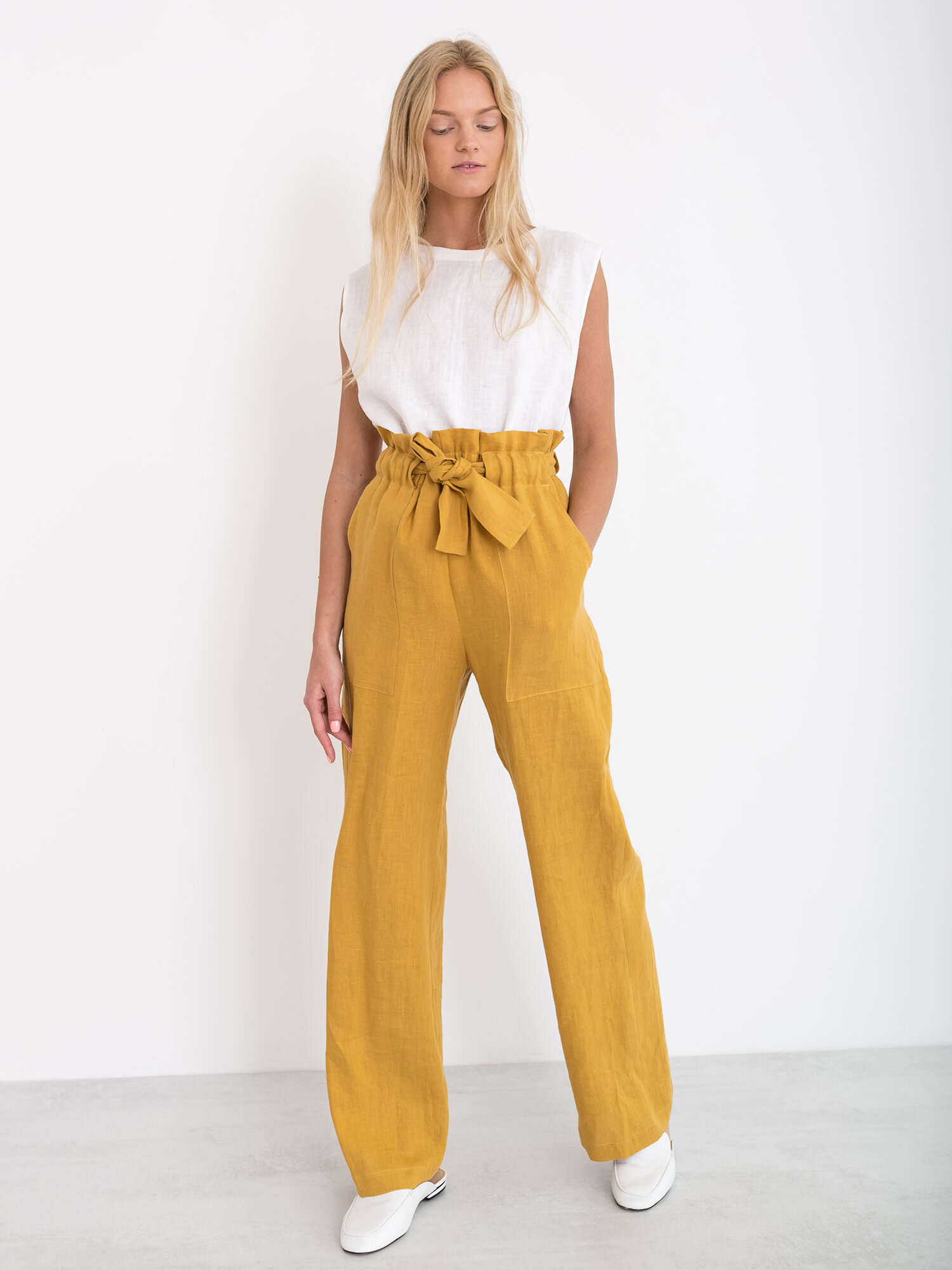 JULIET Wide Leg Linen Pants - Image 1
