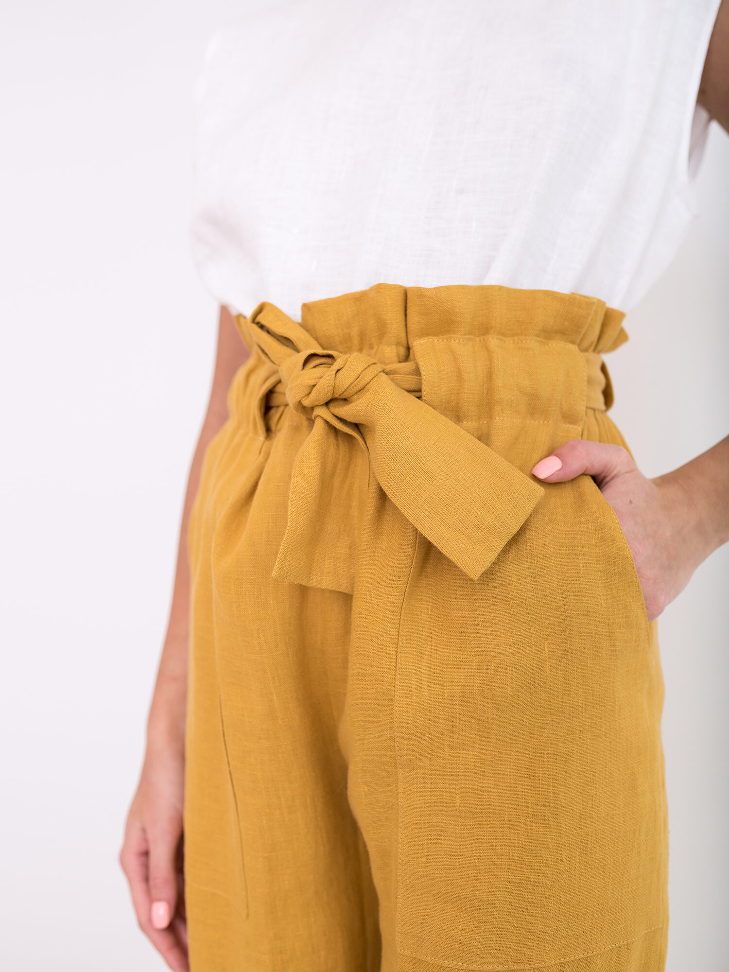 JULIET Wide Leg Linen Pants - Image 3