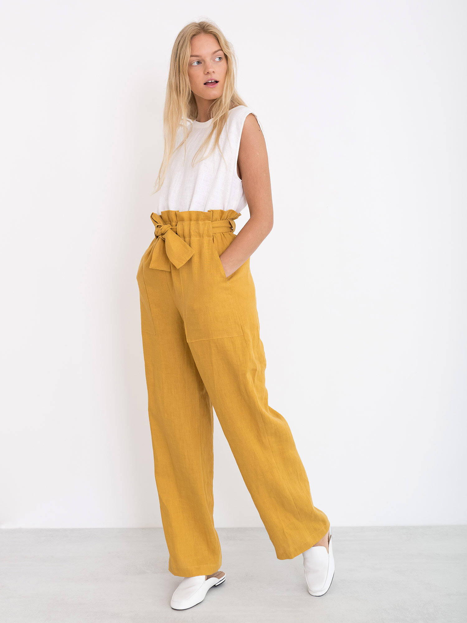 JULIET Wide Leg Linen Pants - Image 4