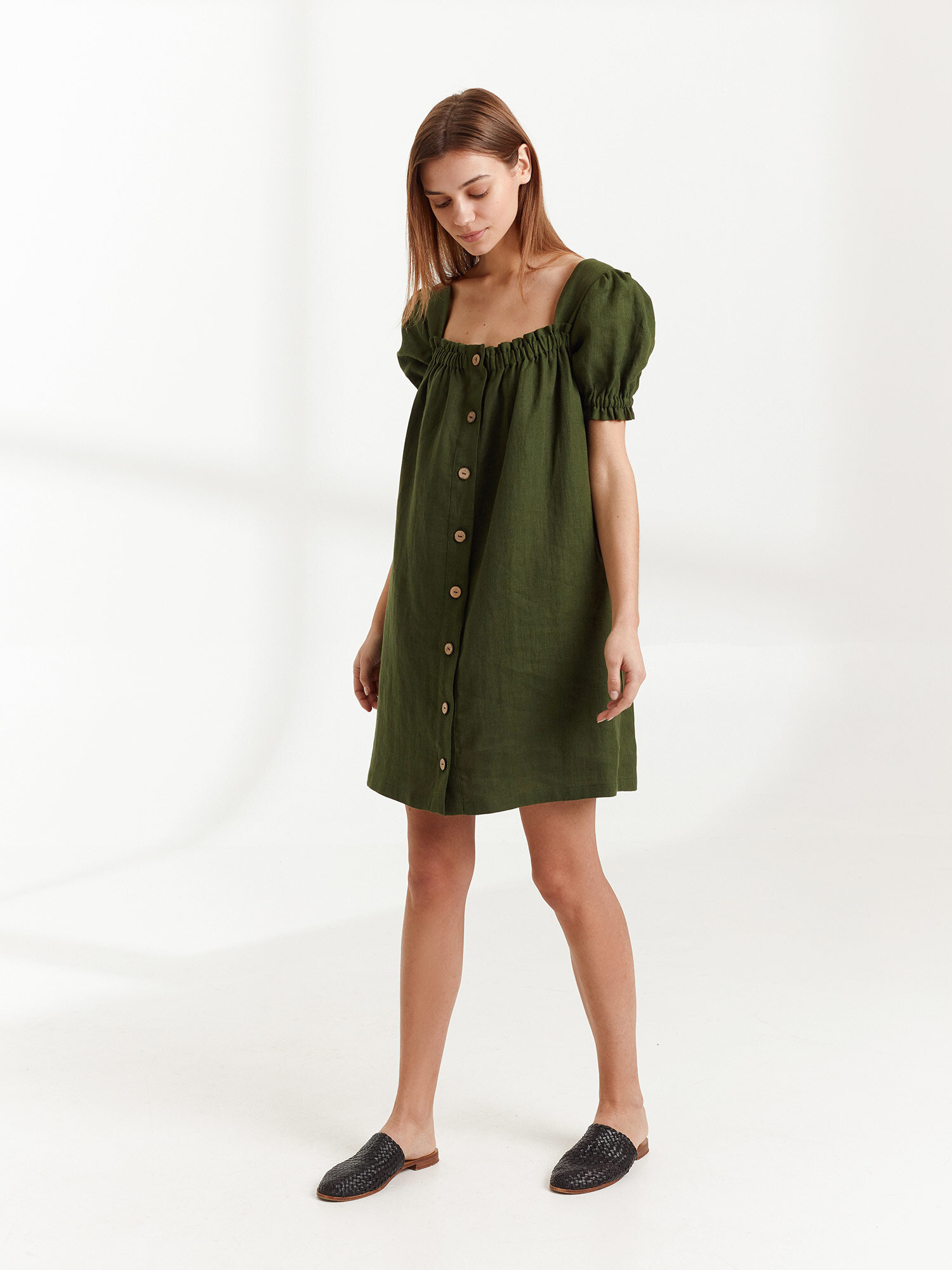JULY Linen Button Down Dress - Image 3