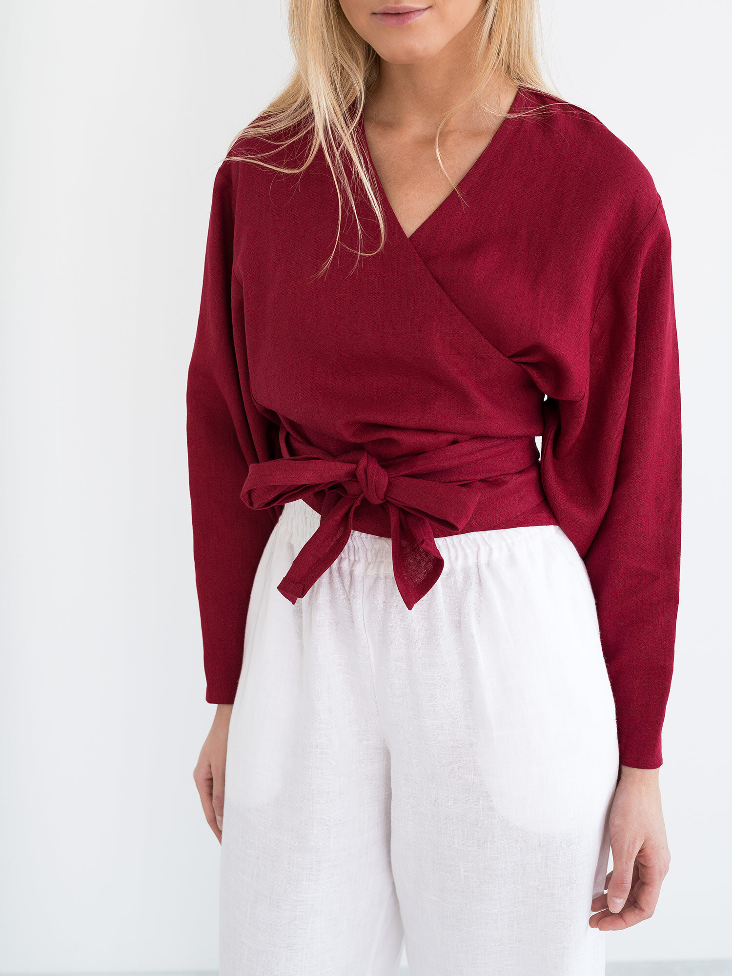 JUNE Linen Wrap Top - Image 4