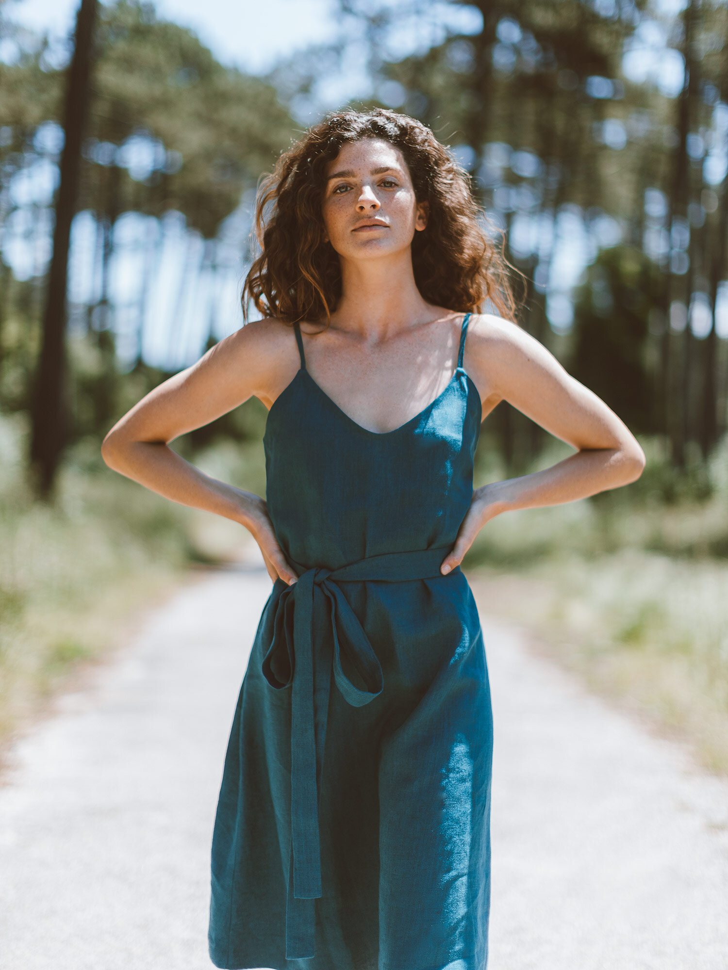 KAIA Linen Strappy Dress - Image 2