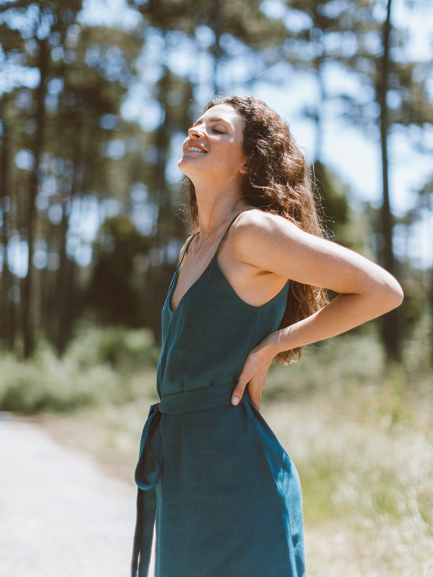 KAIA Linen Strappy Dress - Image 4