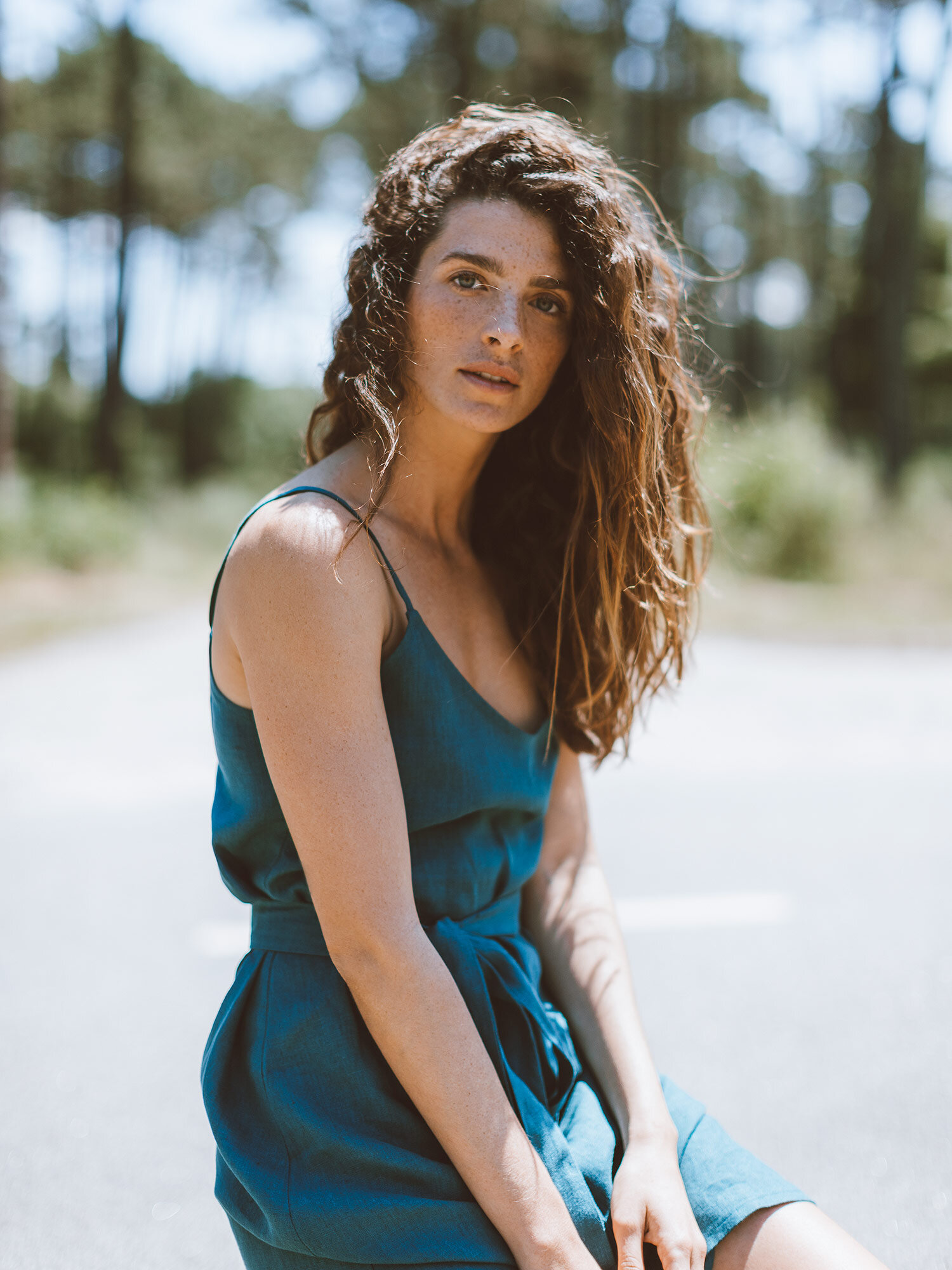 KAIA Linen Strappy Dress - Image 5