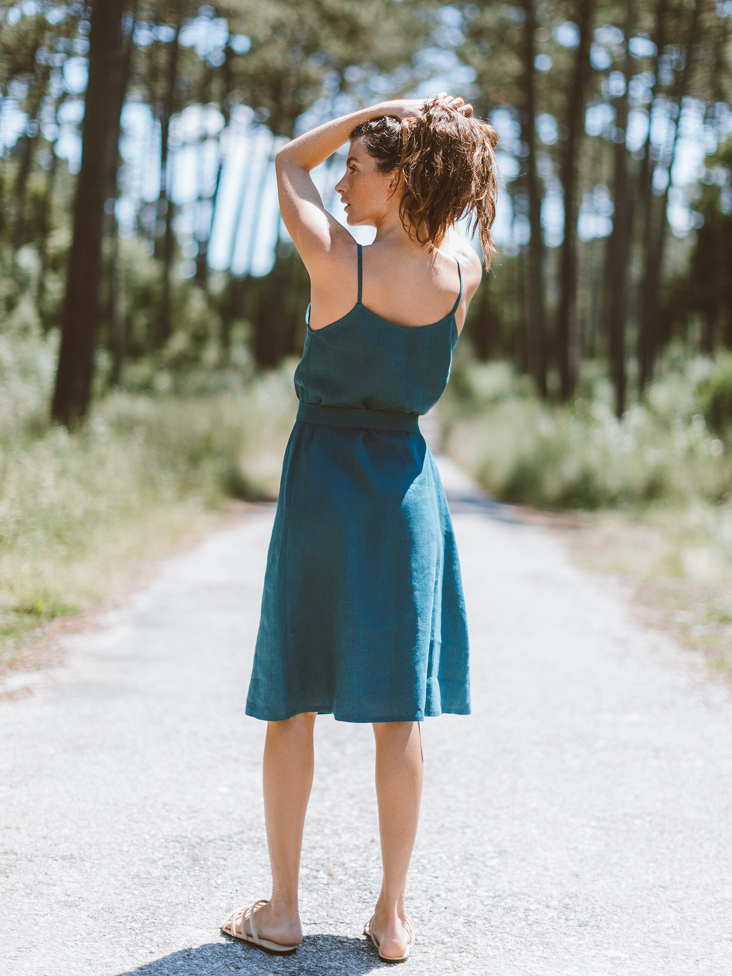 KAIA Linen Strappy Dress - Image 6