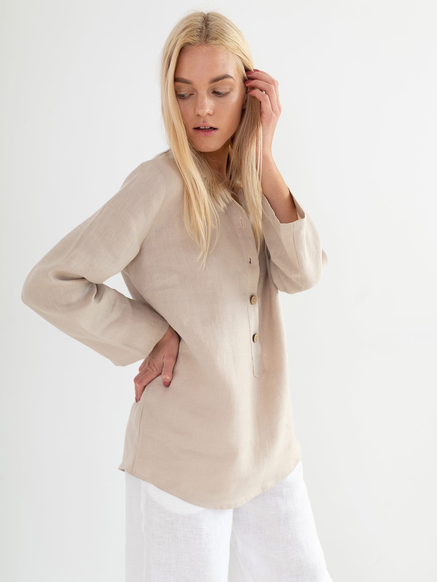 LARA Linen Tunic Shirt - Image 1
