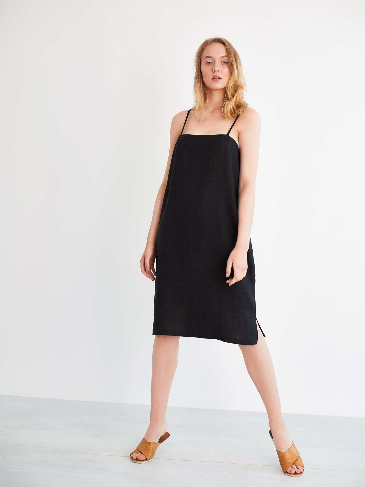 LAVENDER Linen Slip Dress - Image 2