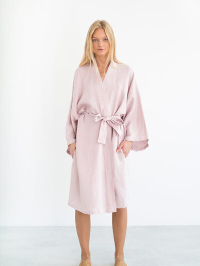 LUNA Linen Wrap Dress