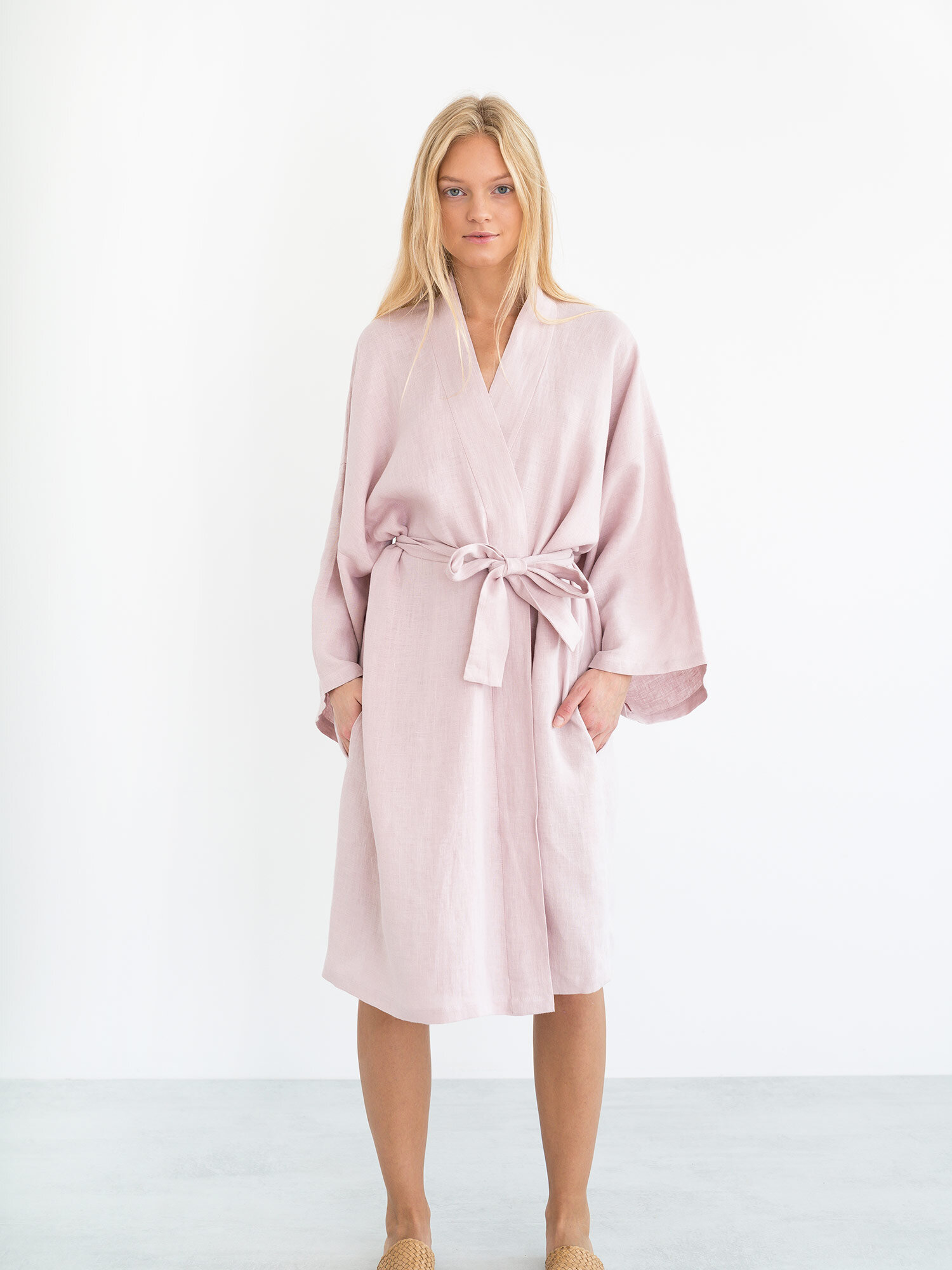 LUNA Linen Wrap Dress - Image 1