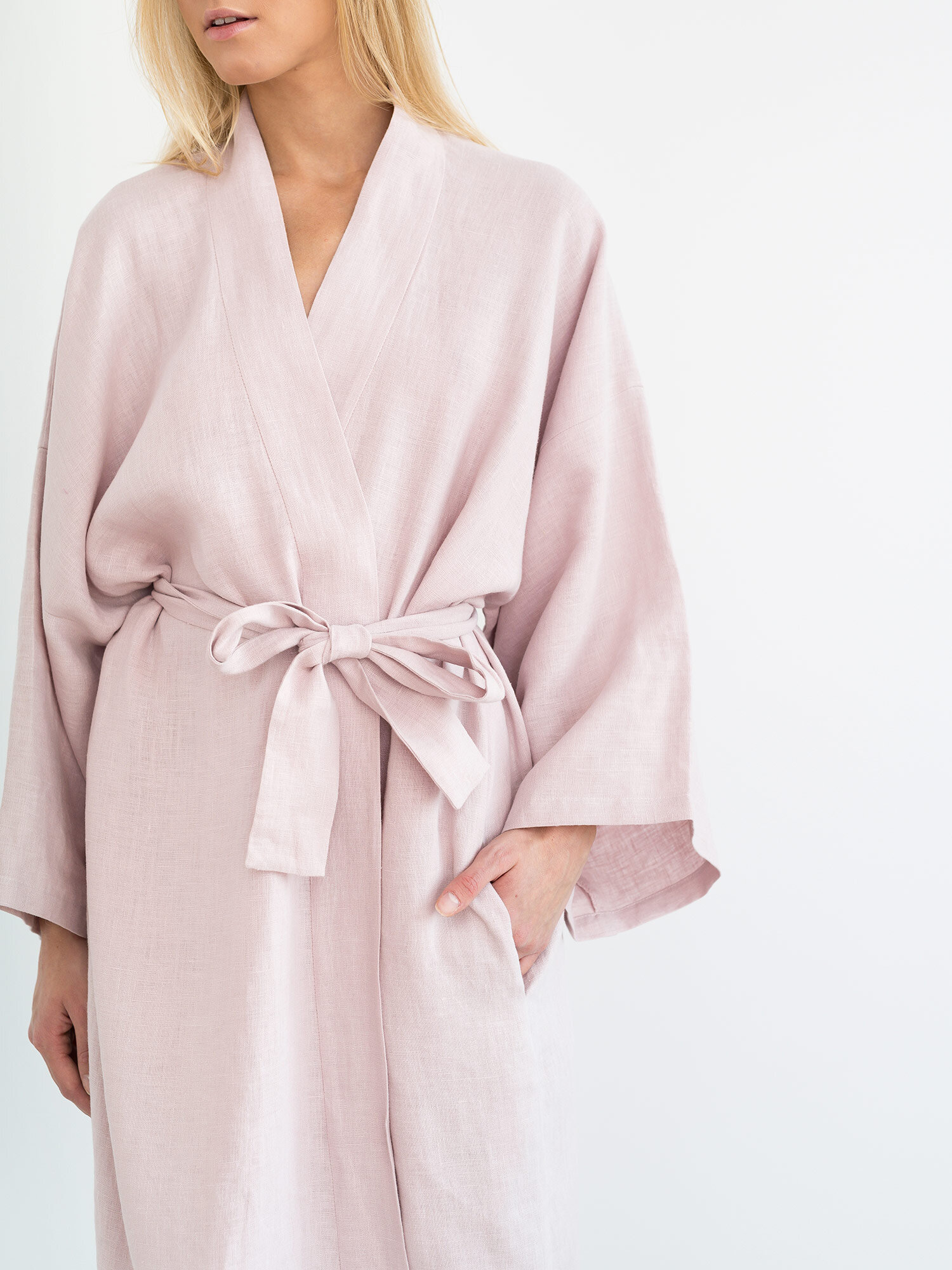 LUNA Linen Wrap Dress - Image 4