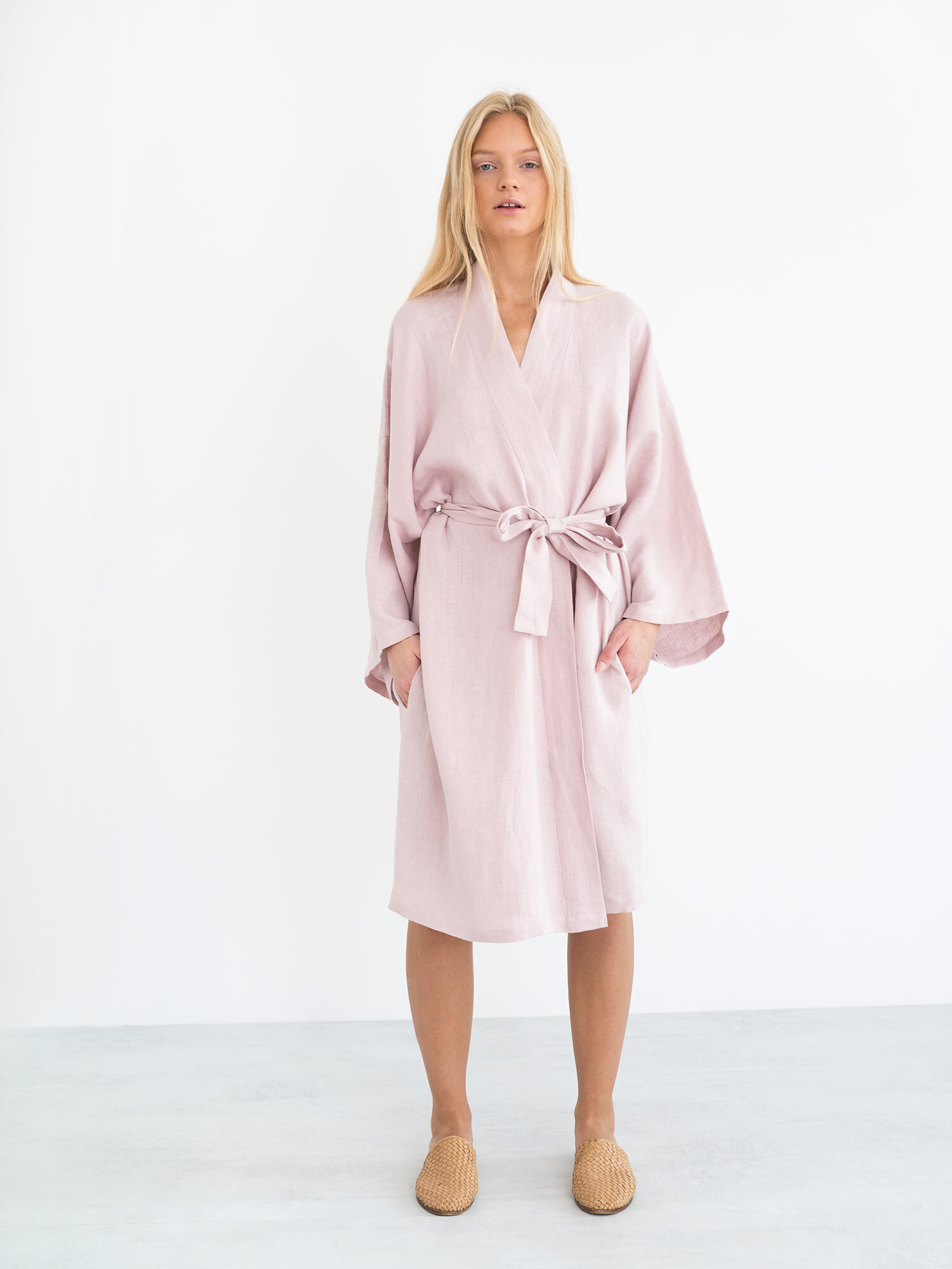 LUNA Linen Wrap Dress - Image 5