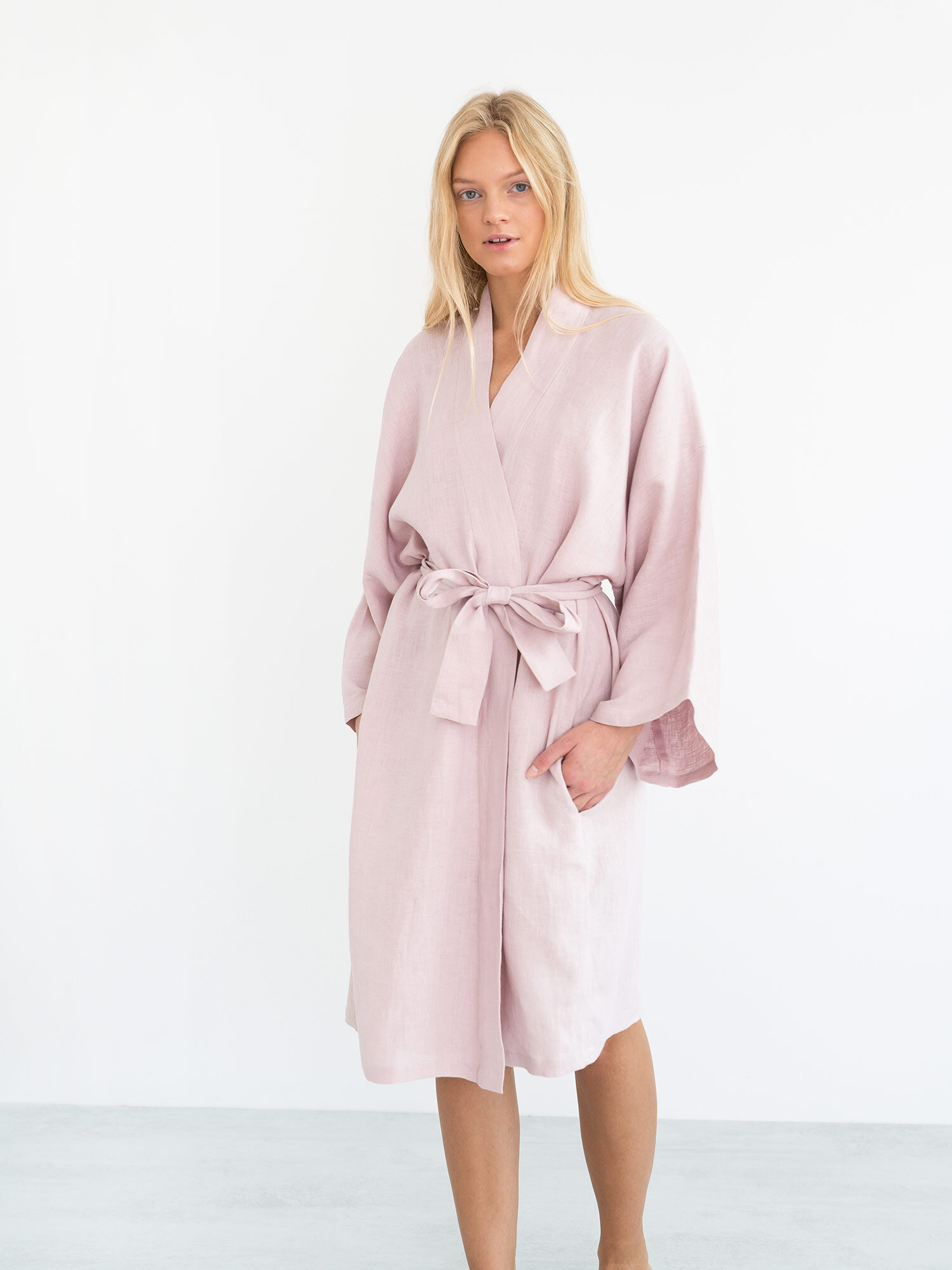 LUNA Linen Wrap Dress - Image 6
