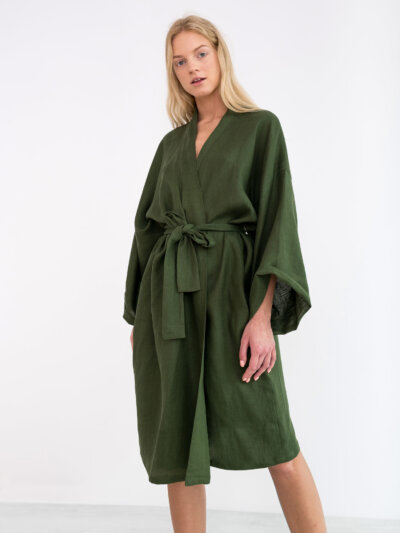 LUNA Linen Wrap Dress