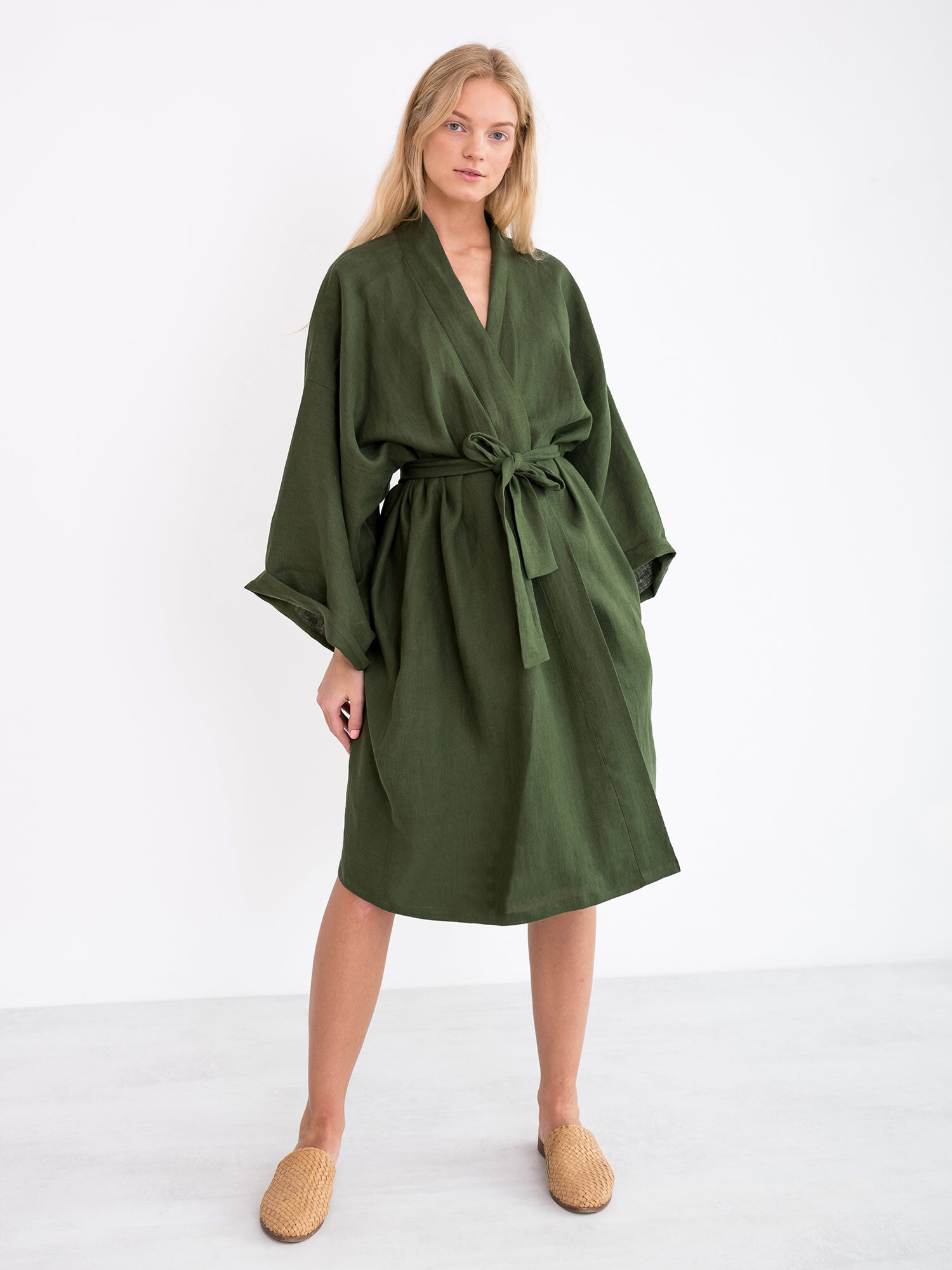 LUNA Linen Wrap Dress - Image 2