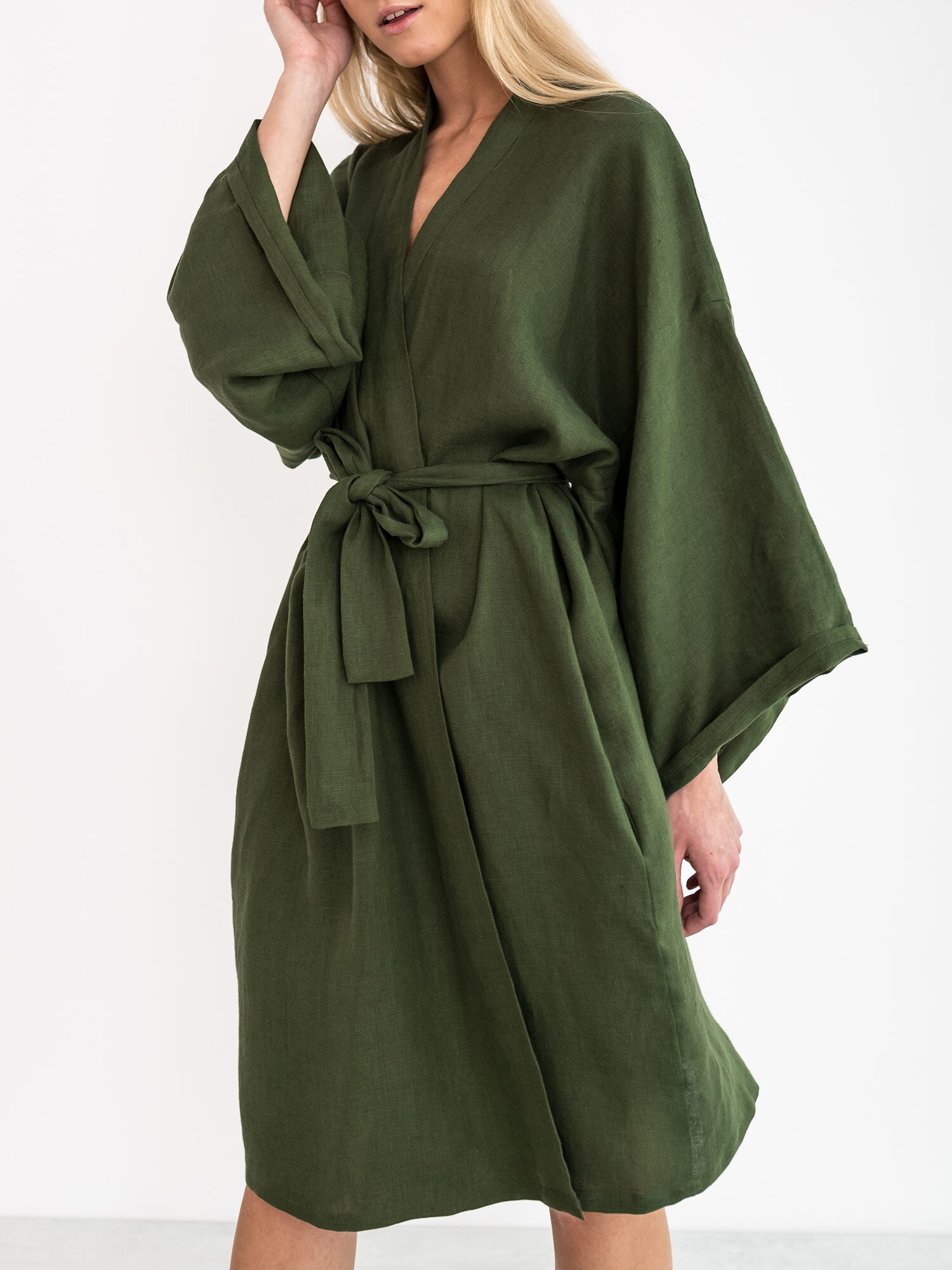 LUNA Linen Wrap Dress - Image 3
