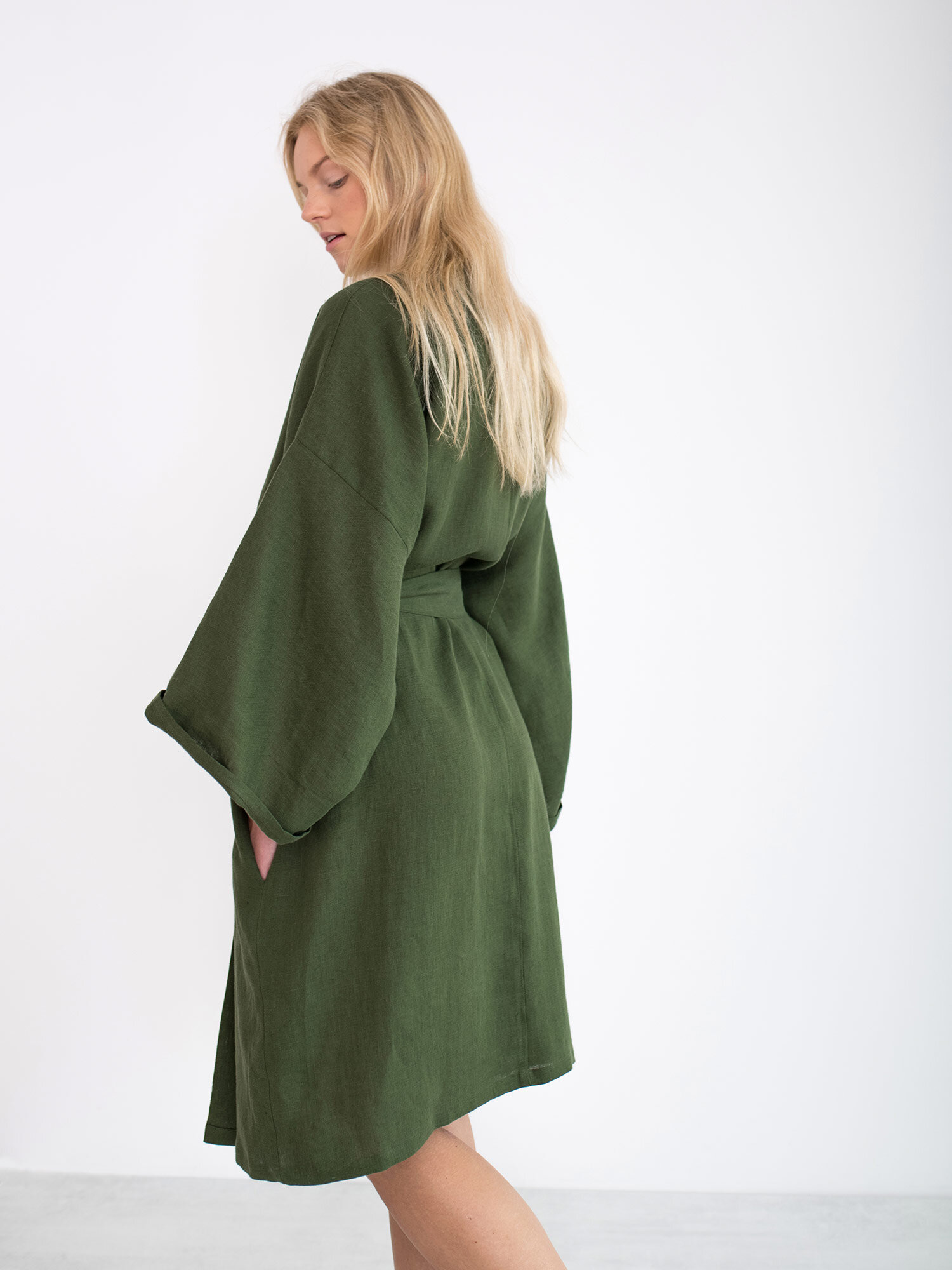 LUNA Linen Wrap Dress - Image 4