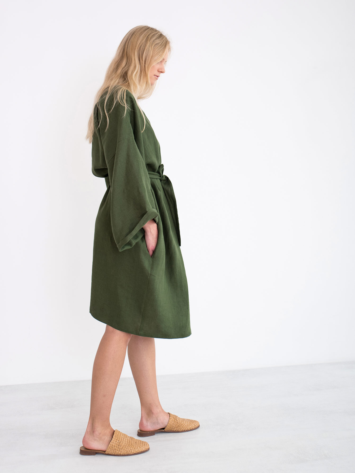 LUNA Linen Wrap Dress - Image 5