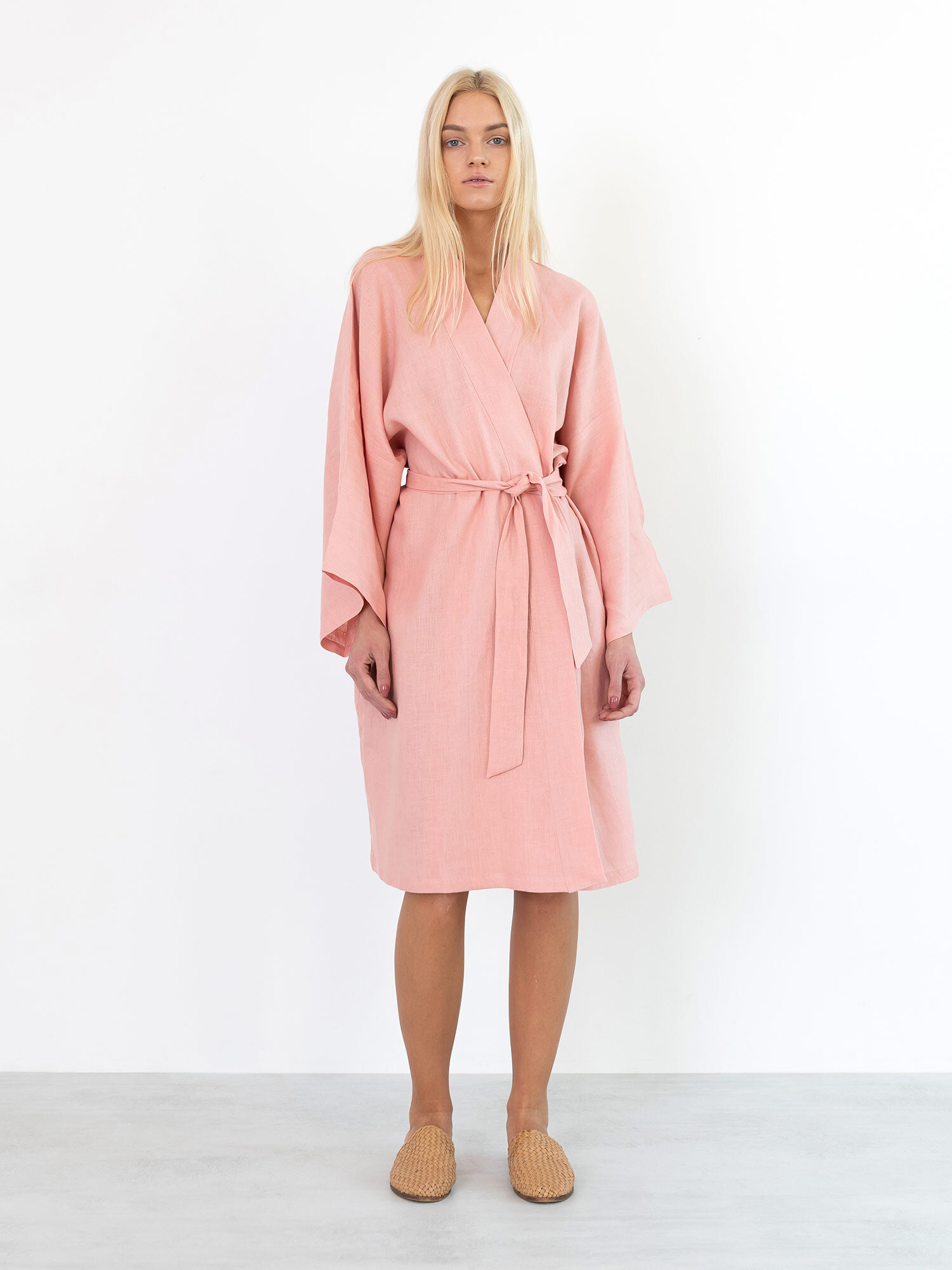 LUNA Linen Wrap Dress - Image 1