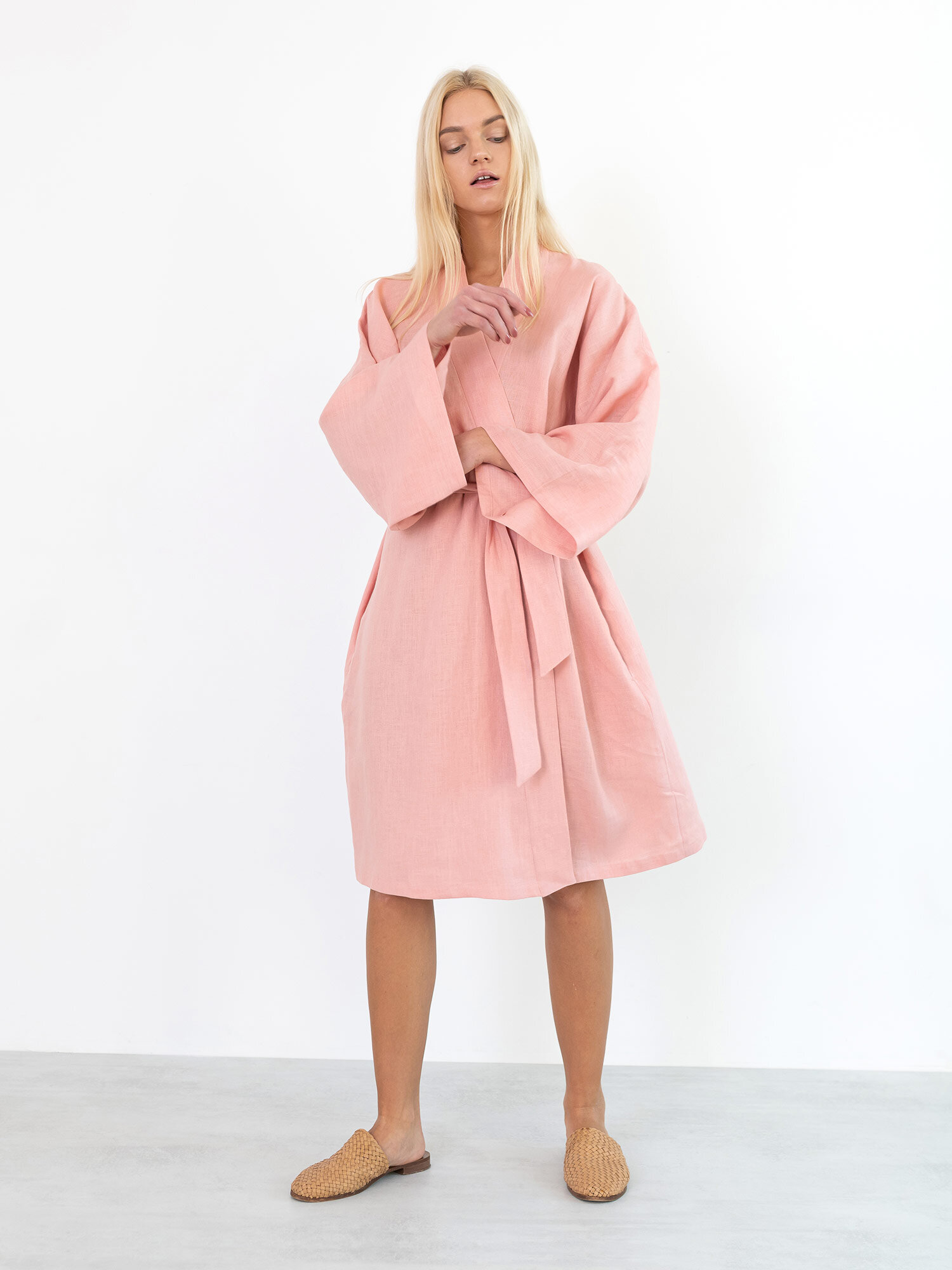 LUNA Linen Wrap Dress - Image 2