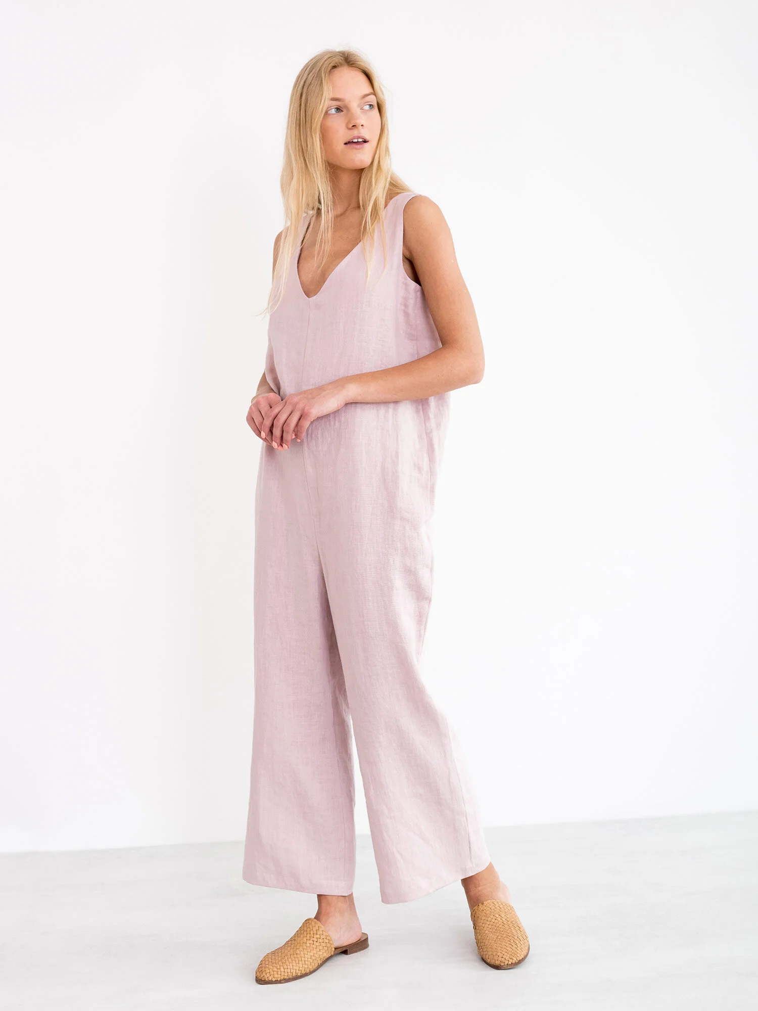 Image 4 of MADELINE Linen Jumpsuit in Apple Blossom from Love and Confuse