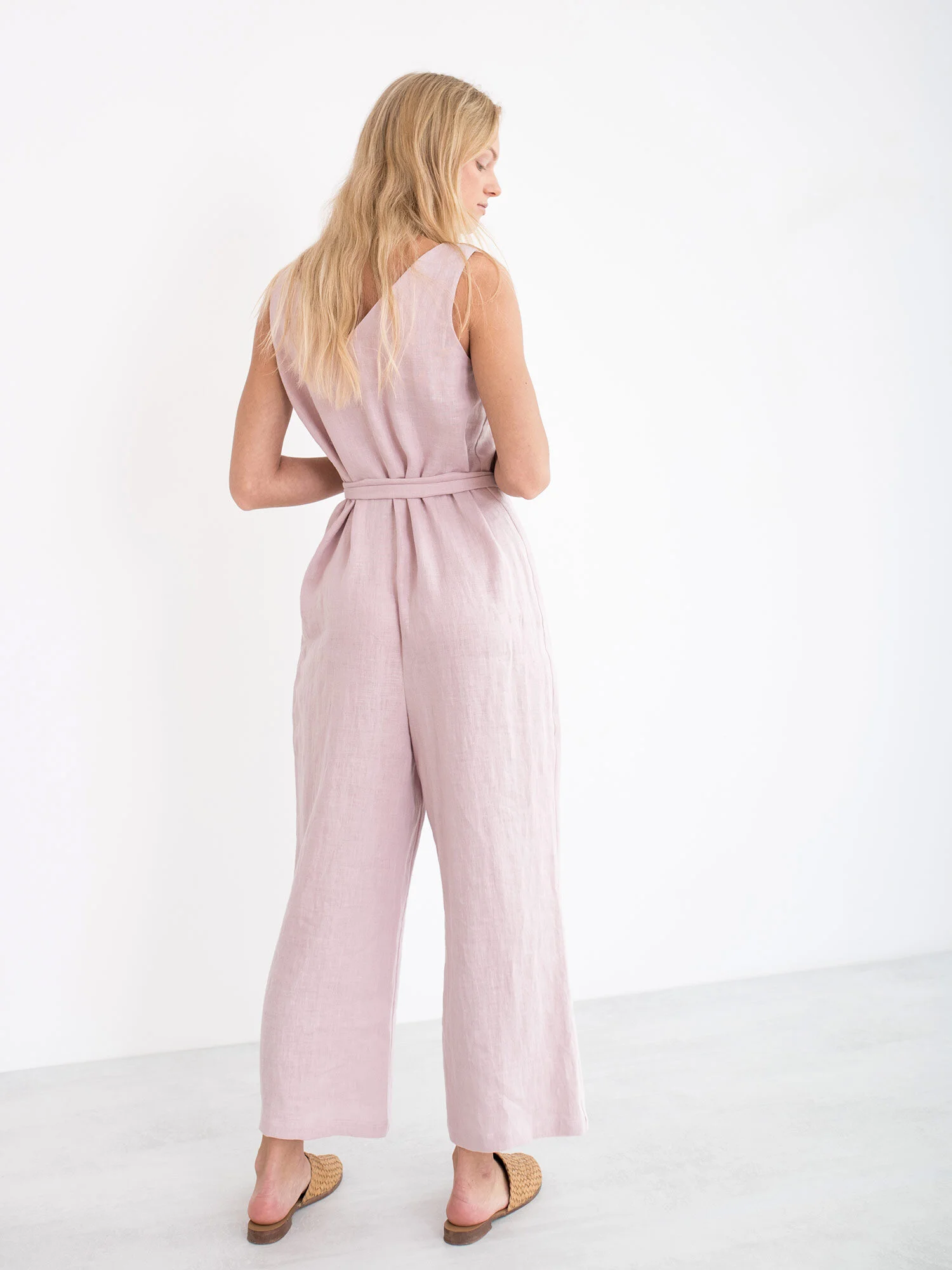 Image 5 of MADELINE Linen Jumpsuit in Apple Blossom from Love and Confuse