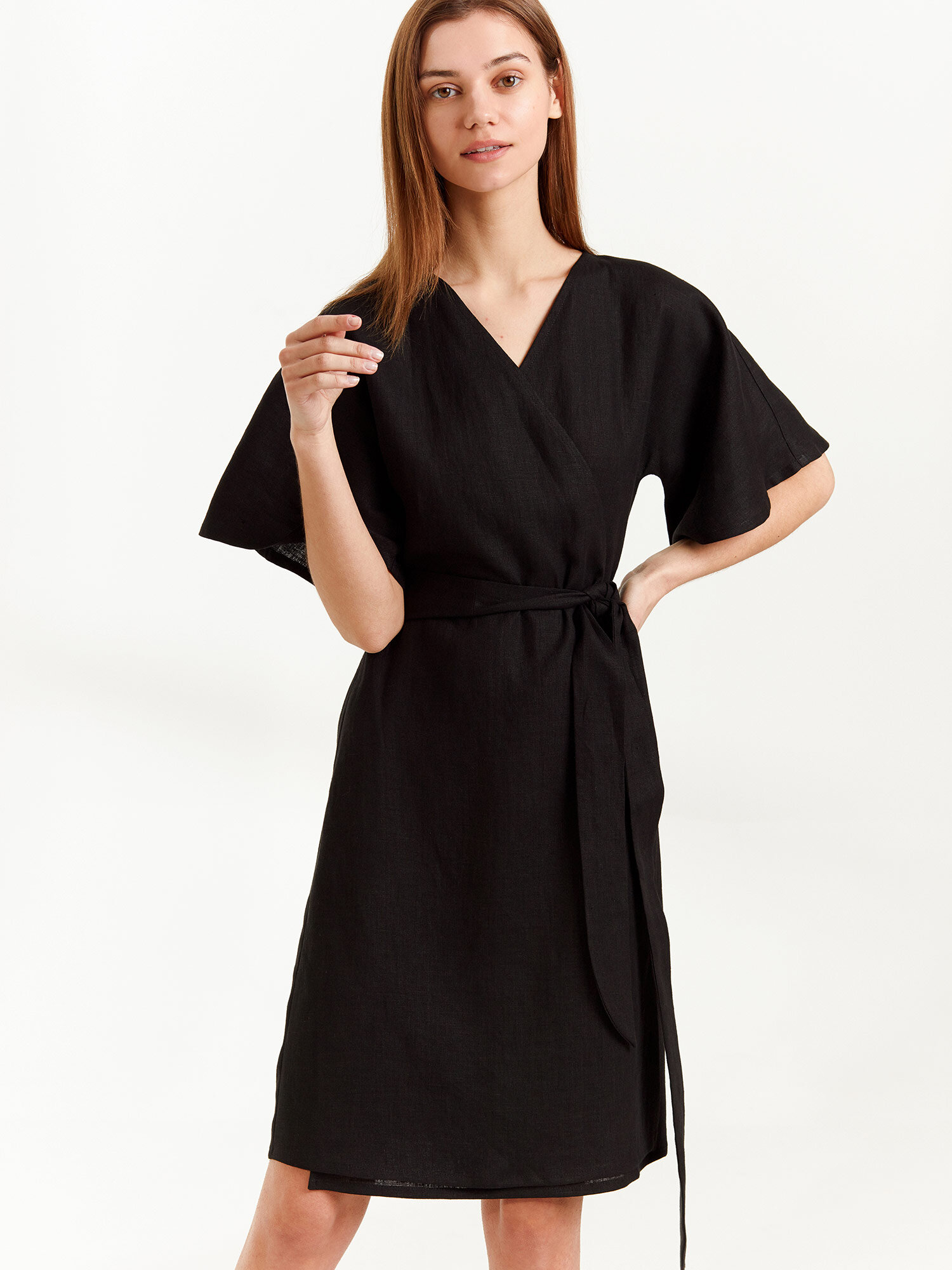MARY Linen Wrap Dress - Image 2