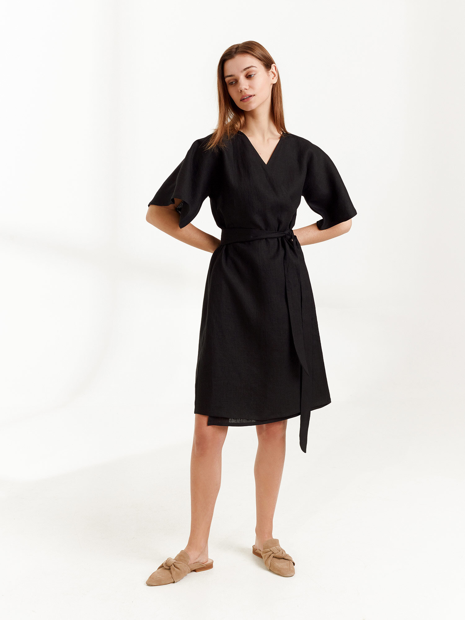 MARY Linen Wrap Dress - Image 4