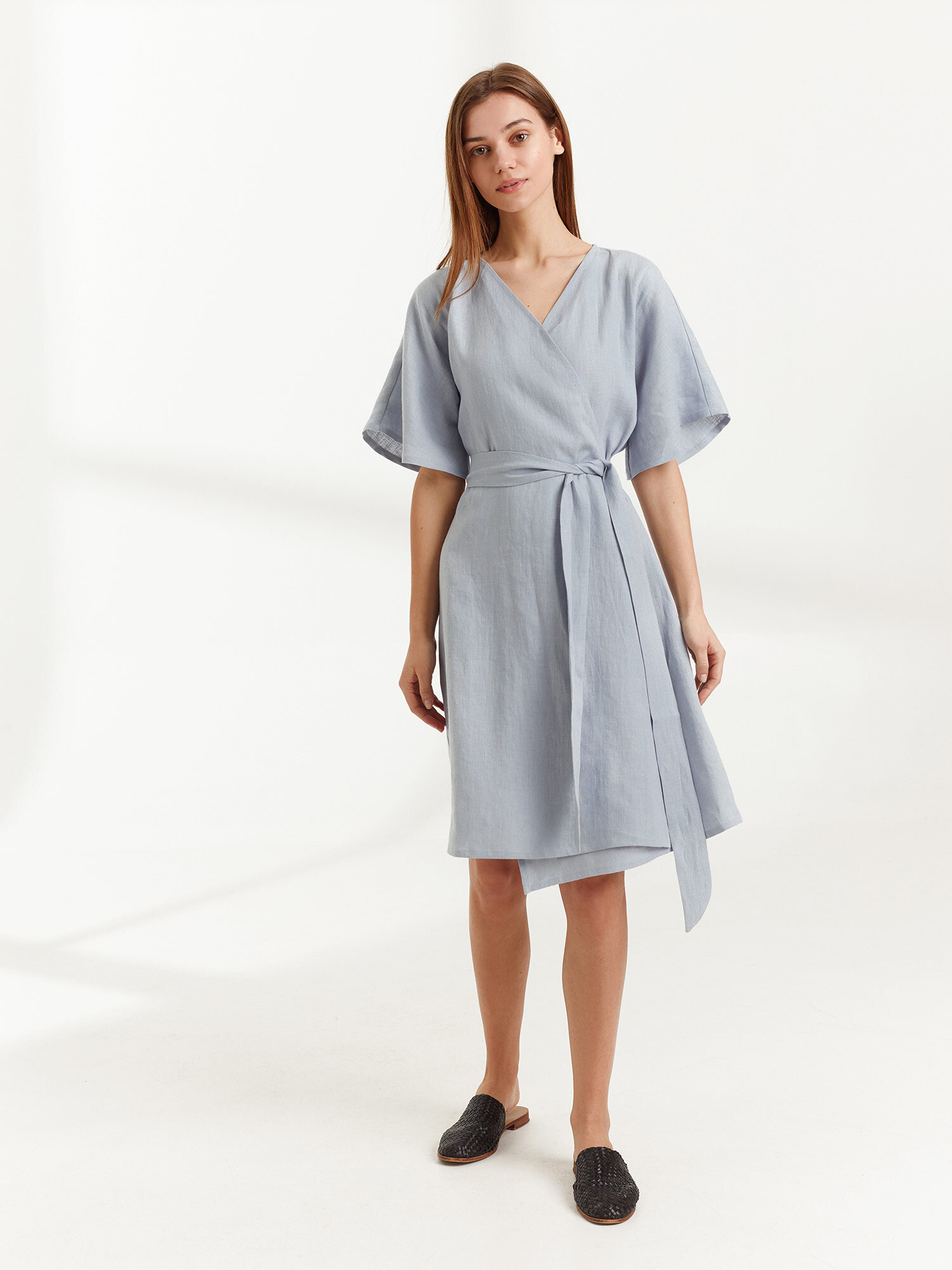 MARY Linen Wrap Dress - Image 2