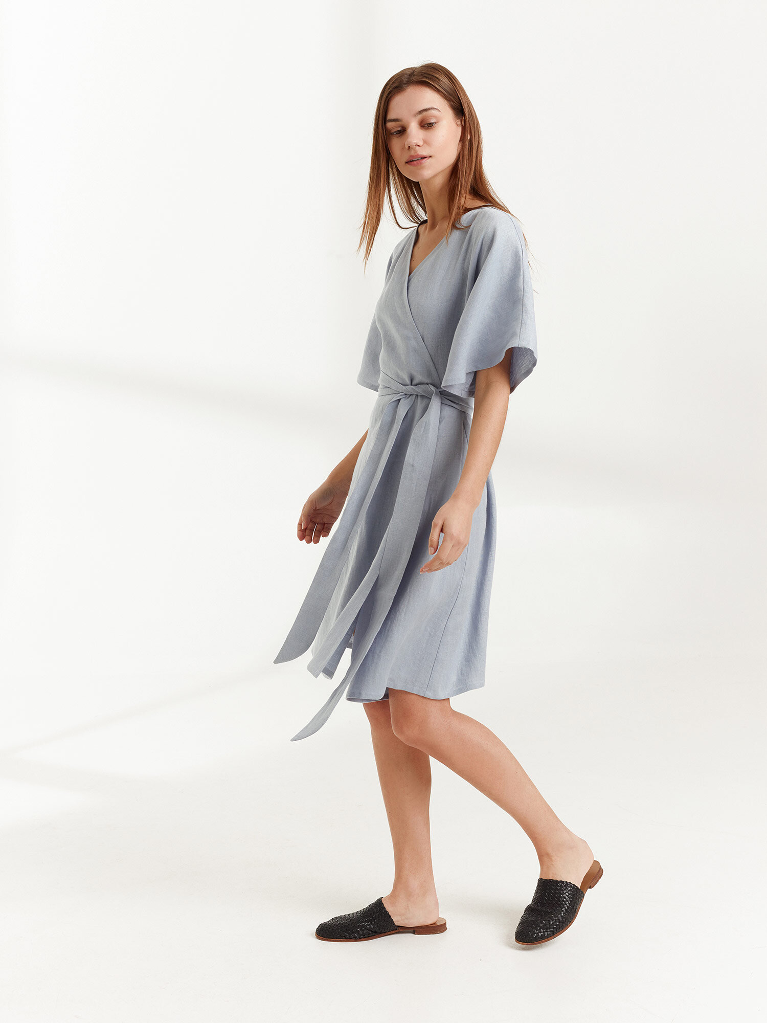 MARY Linen Wrap Dress - Image 4