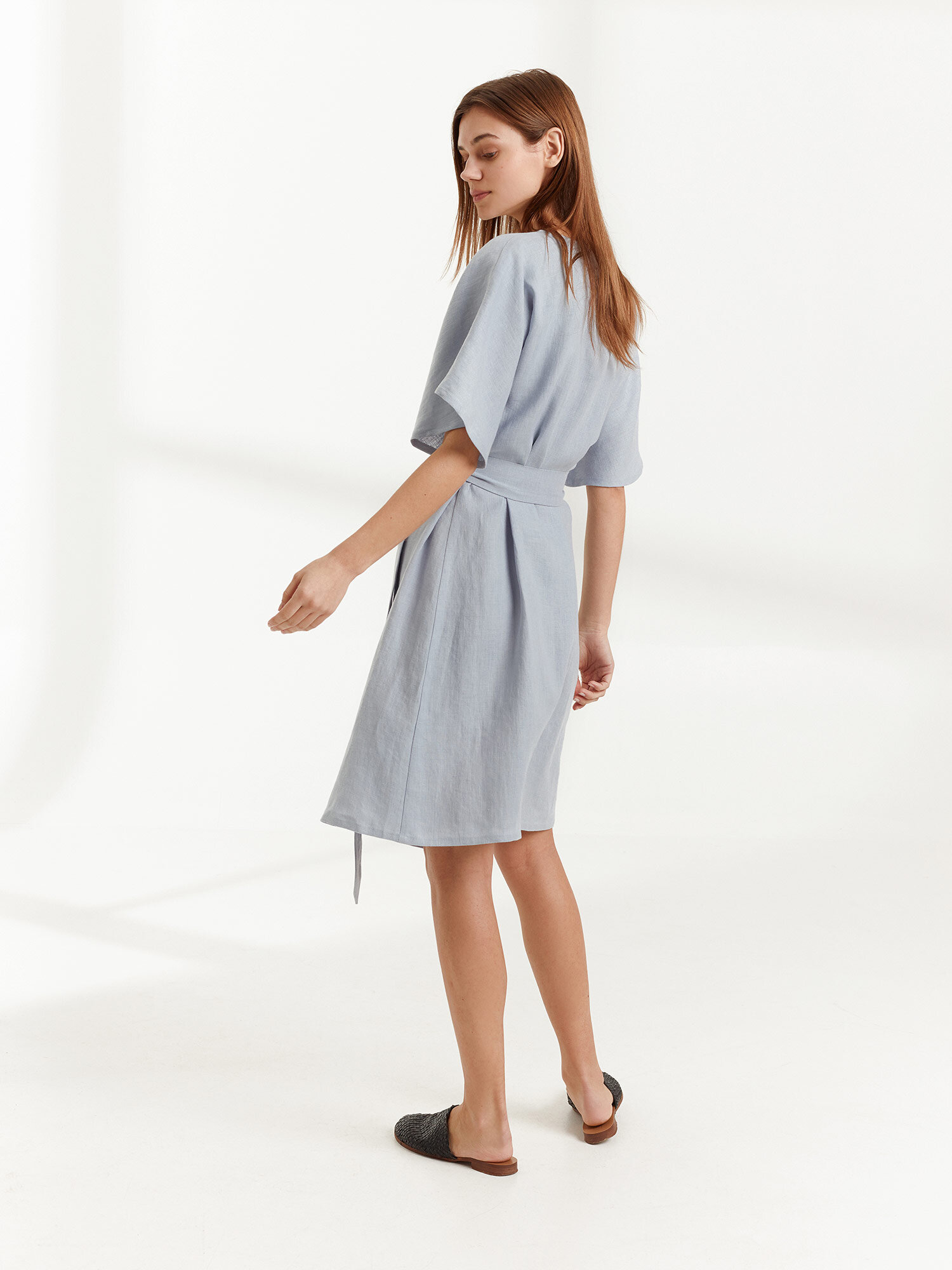 MARY Linen Wrap Dress - Image 6