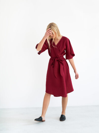 MARY Linen Wrap Dress