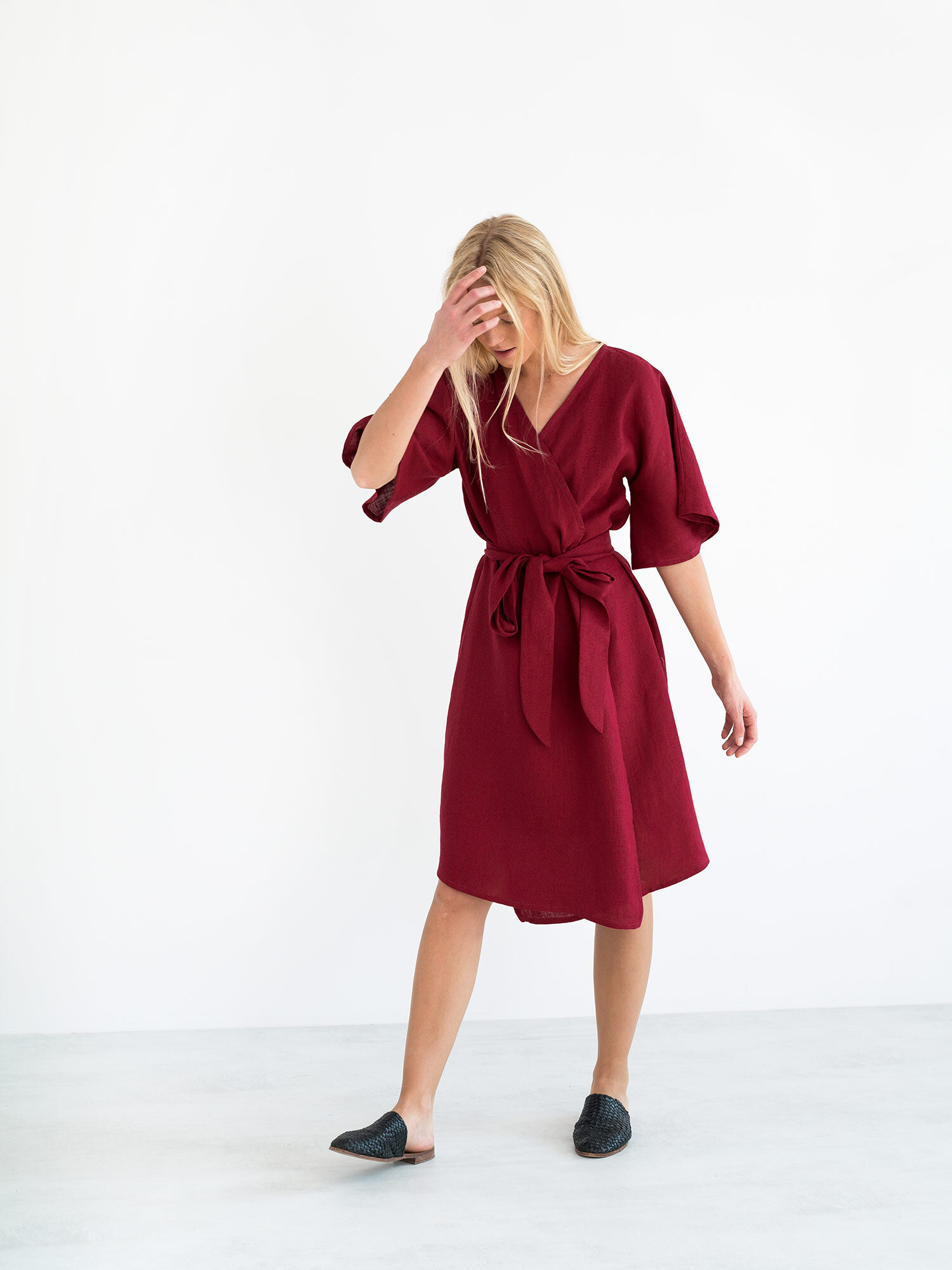 MARY Linen Wrap Dress - Image 1