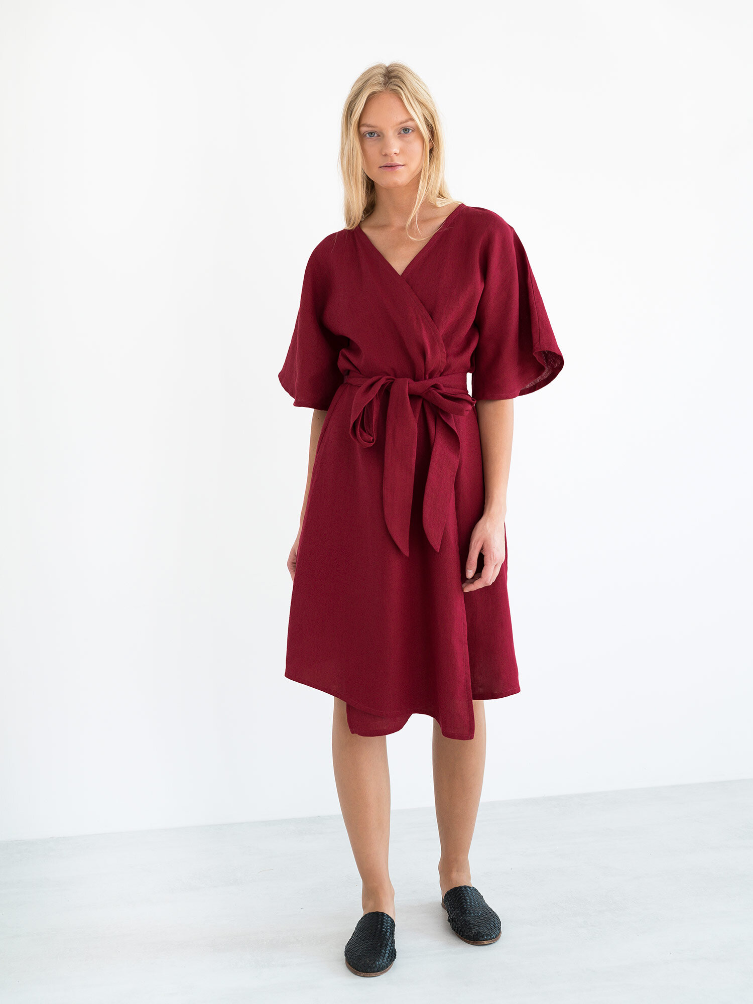 MARY Linen Wrap Dress - Image 2