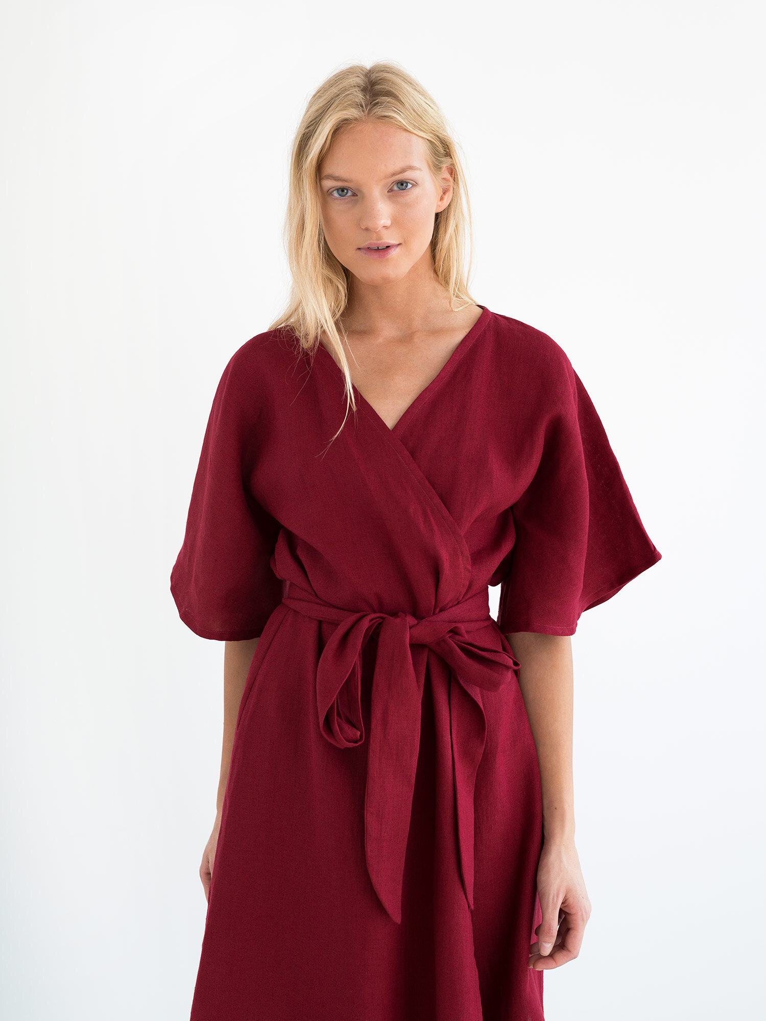 MARY Linen Wrap Dress - Image 4