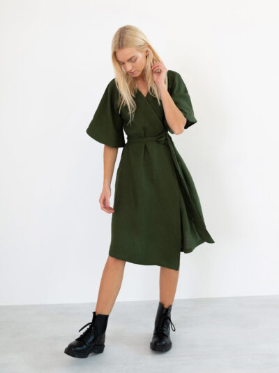 MARY Linen Wrap Dress