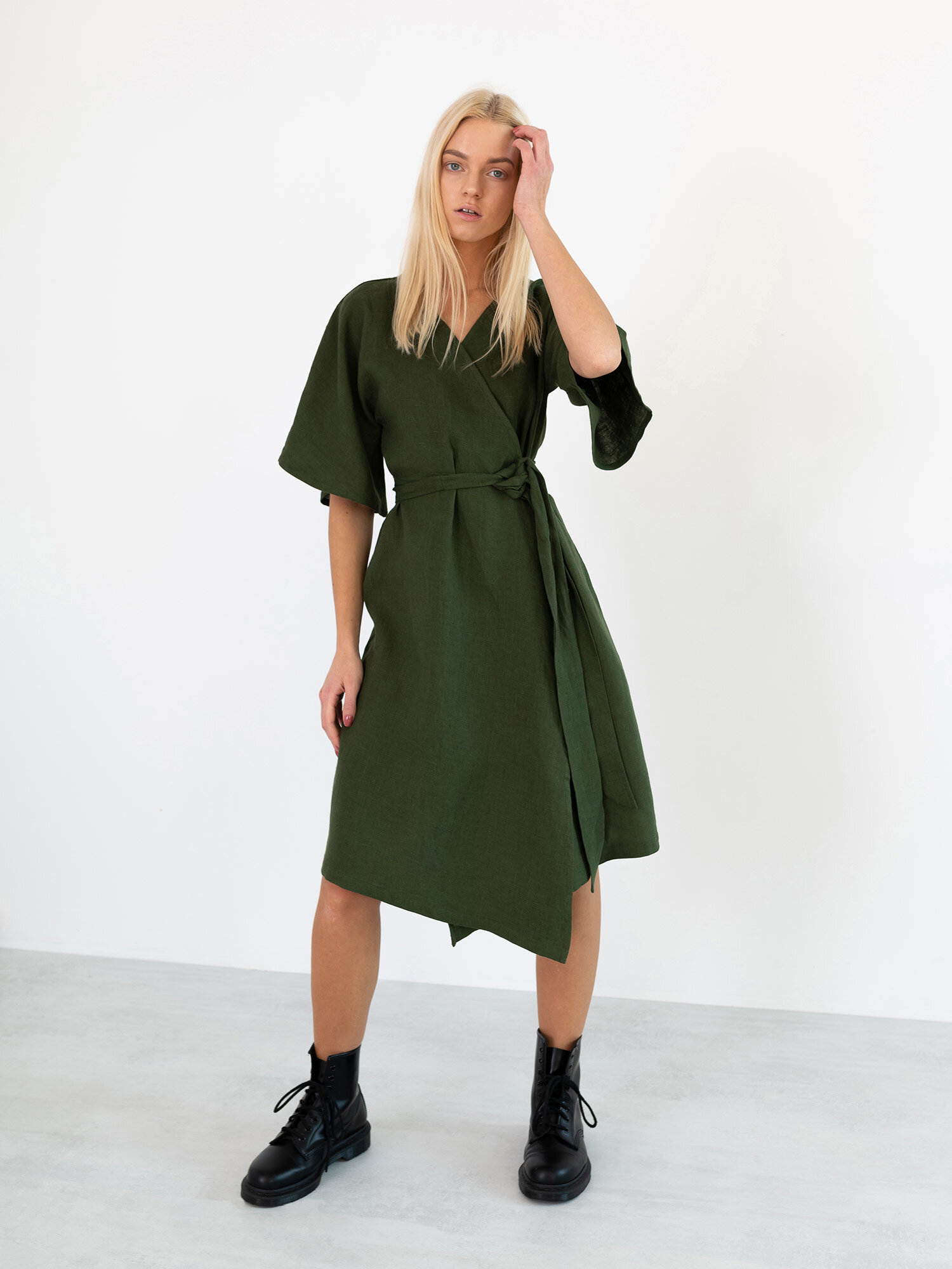 MARY Linen Wrap Dress - Image 2