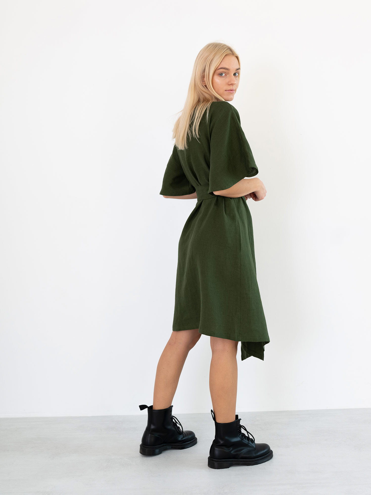 MARY Linen Wrap Dress - Image 4