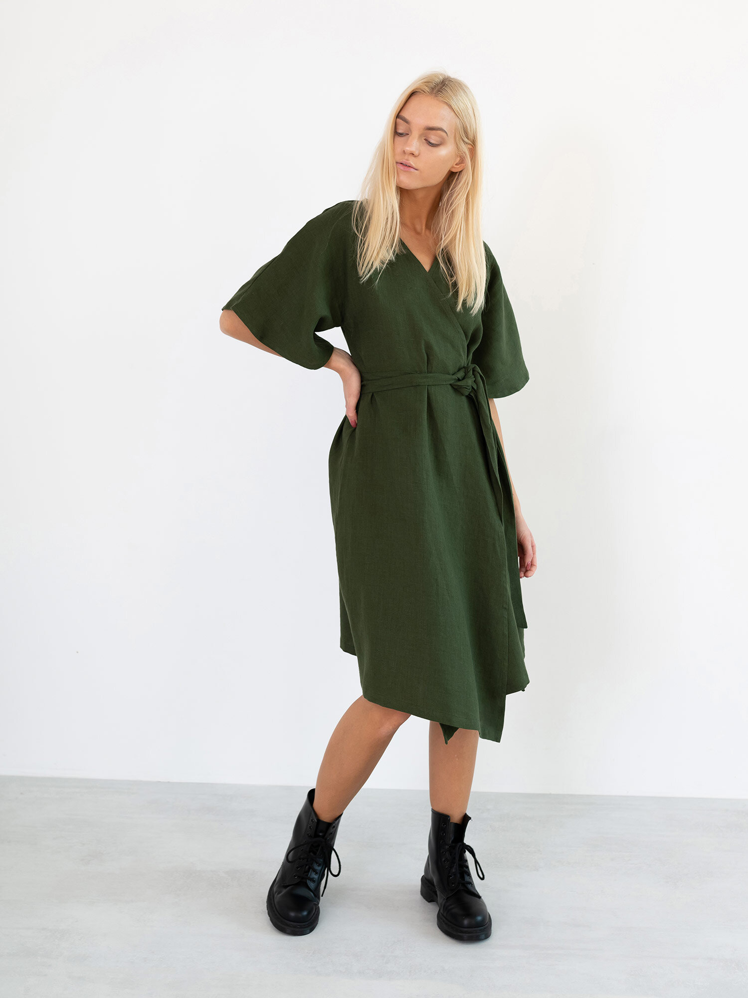 MARY Linen Wrap Dress - Image 5