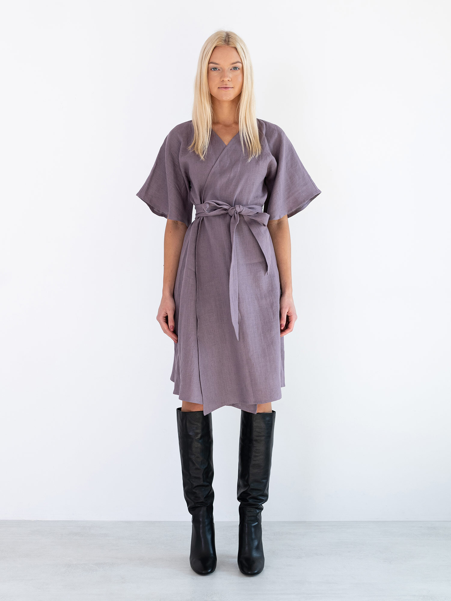 MARY Linen Wrap Dress - Image 3